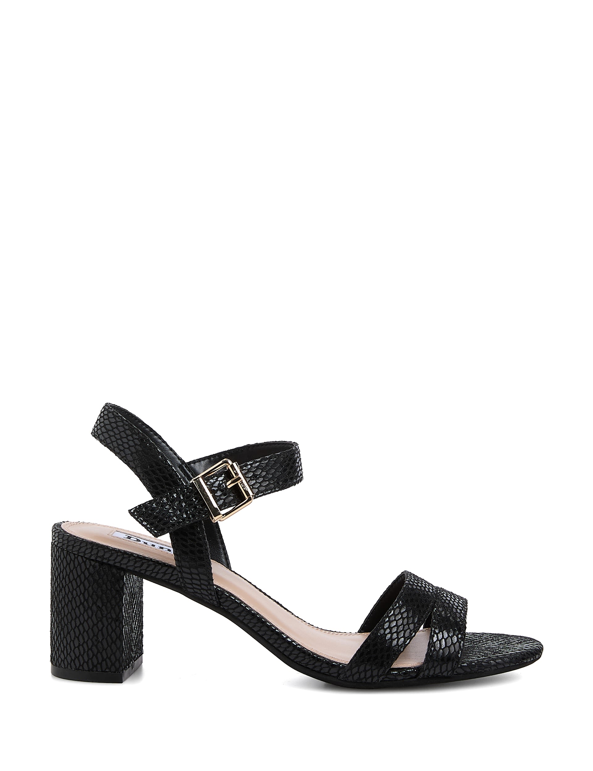 Dune London Women's Wide Fit Block Heel Sandals - 5 - Black, Black