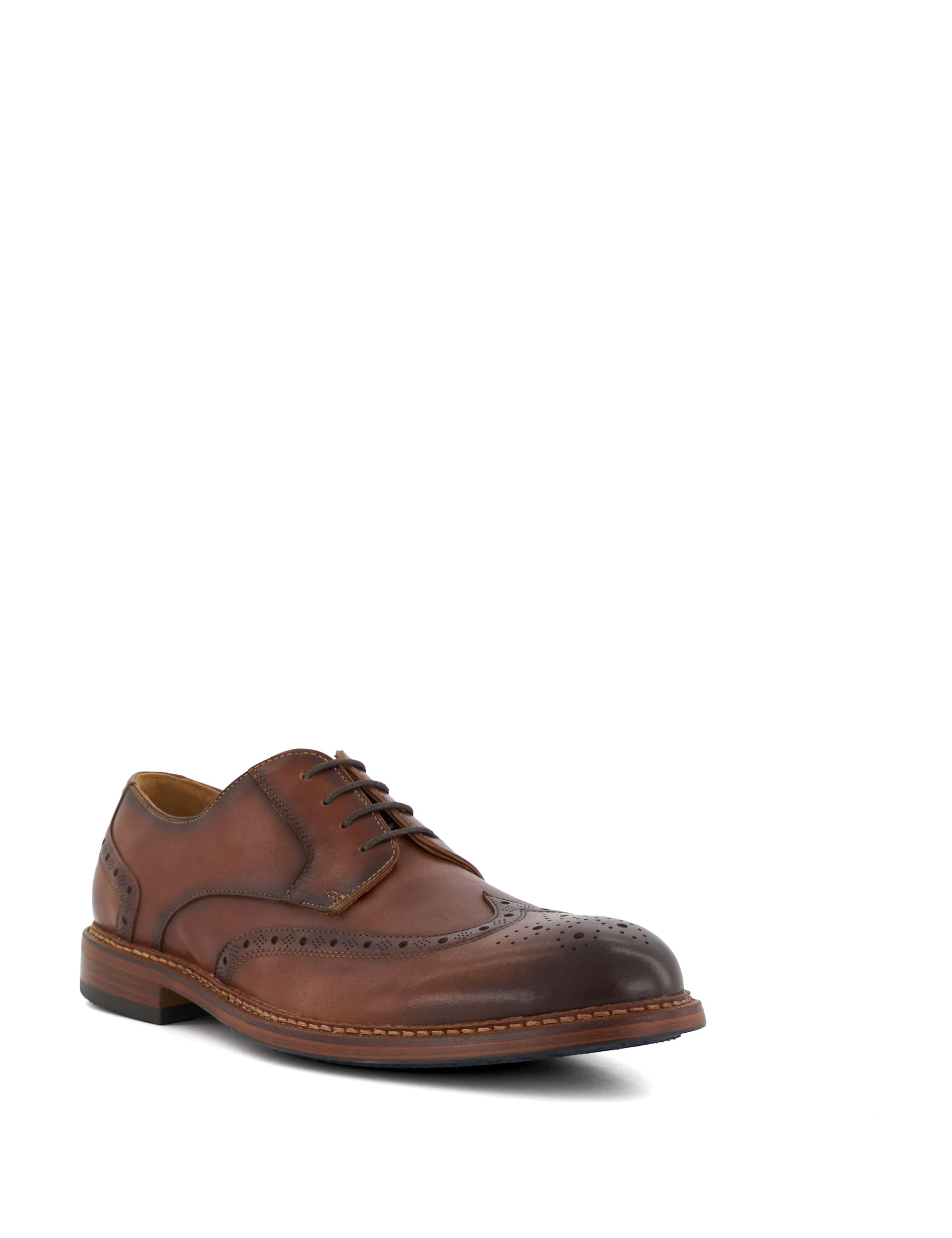 Dune London Men's Leather Brogues - 9 - Tan, Tan