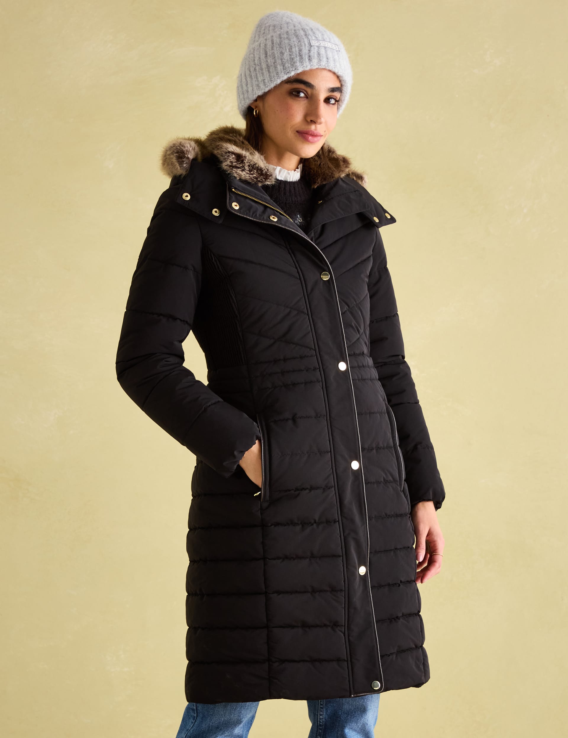 Joules Women's Hooded Padded Puffer Coat - 20 - Black, Black