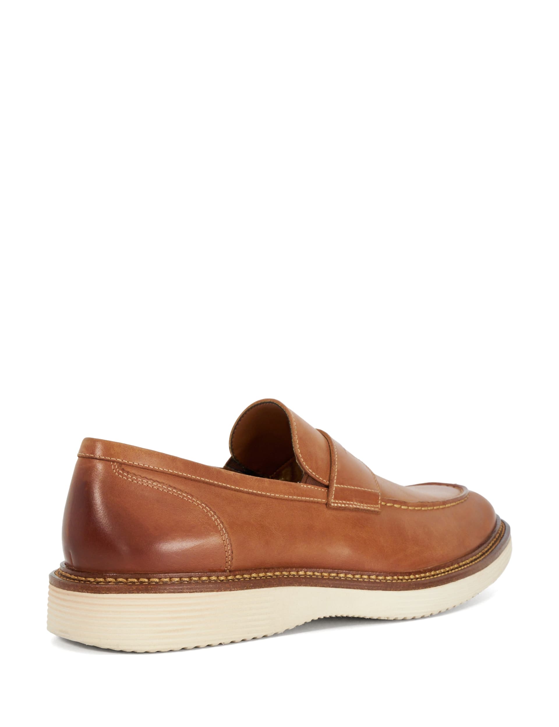 Dune London Men's Leather Penny Loafers - 9 - Tan, Tan