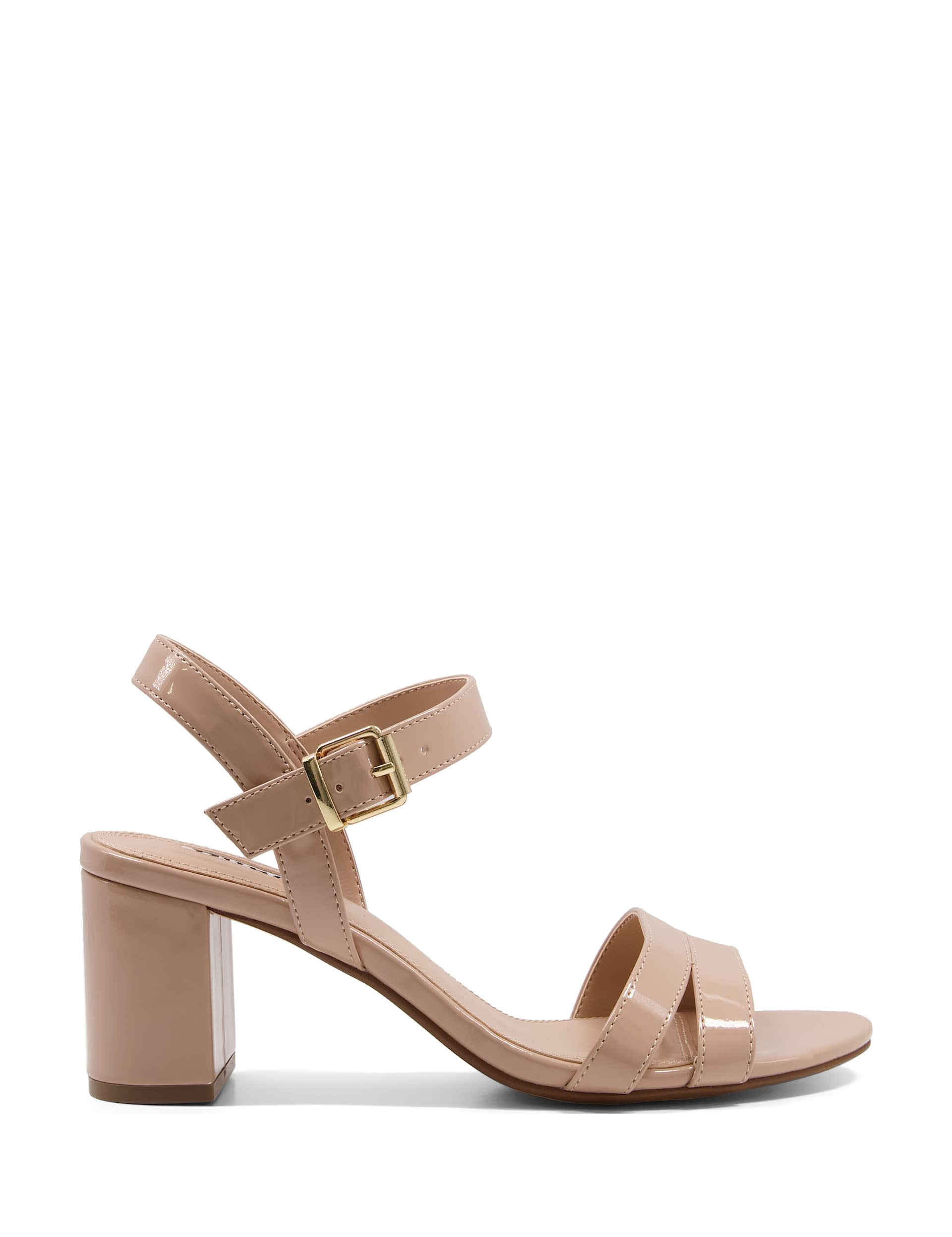 Dune London Women's Glitter Ankle Strap Block Heel Sandals - 5 - Nude, Metallic,Nude