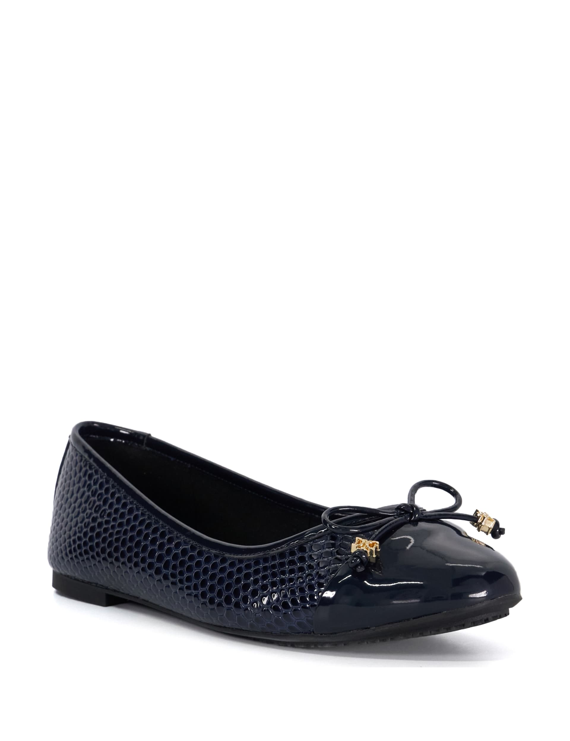 Dune London Women's Patent Flat Ballet Pumps - 5 - Navy, Navy