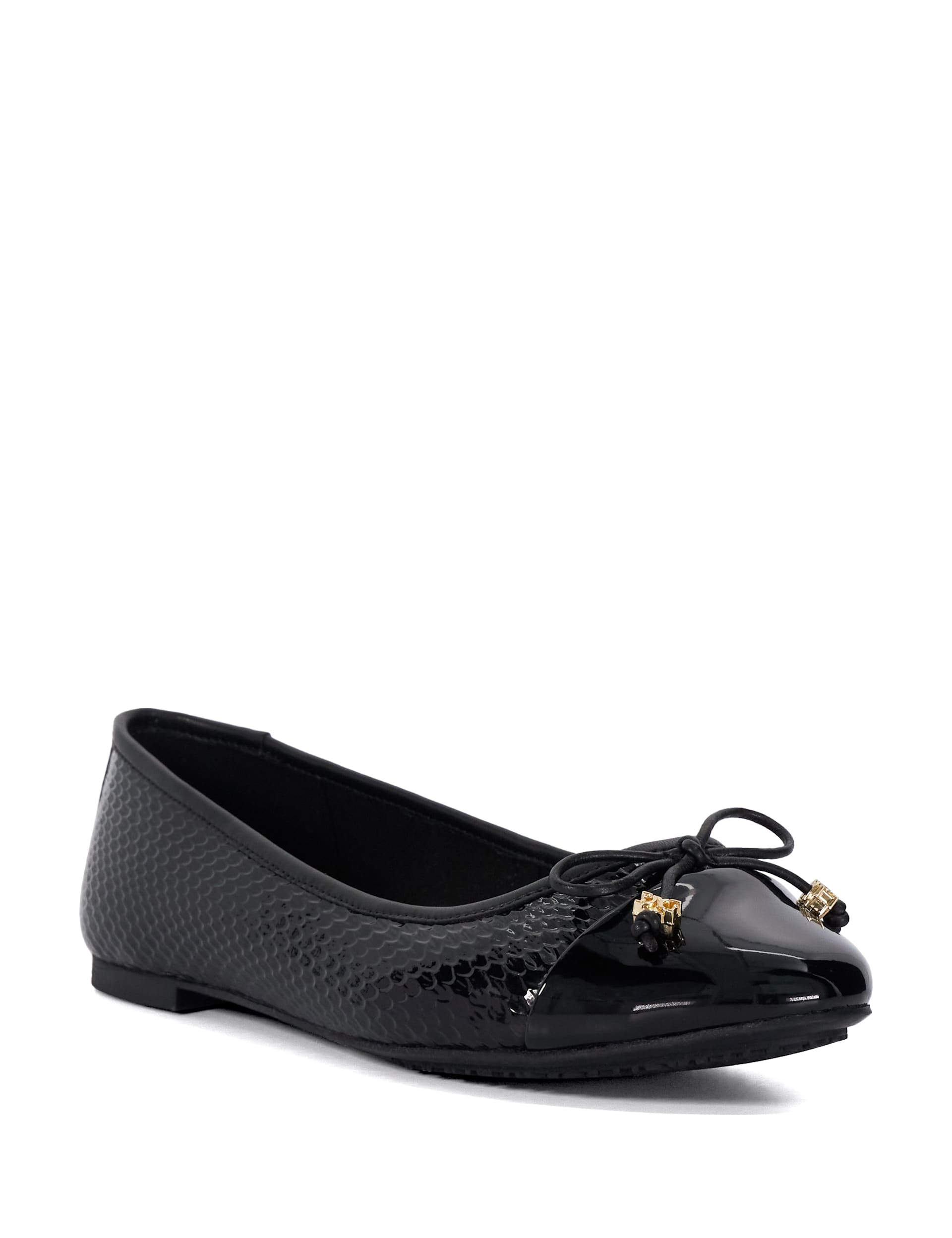 Dune London Women's Patent Flat Ballet Pumps - 3 - Black, Black