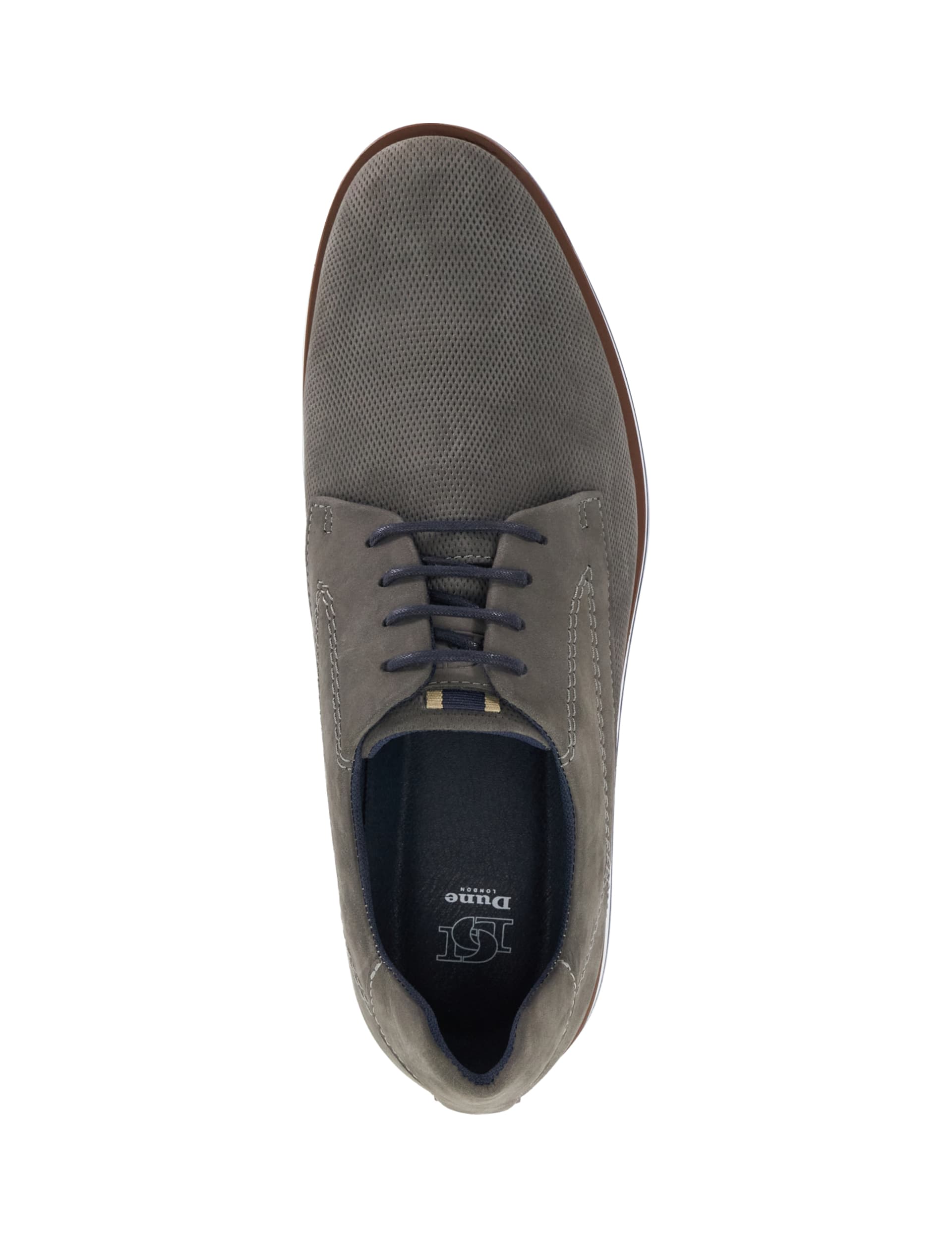 Dune London Men's Leather Derby Shoes - 9 - Grey, Grey