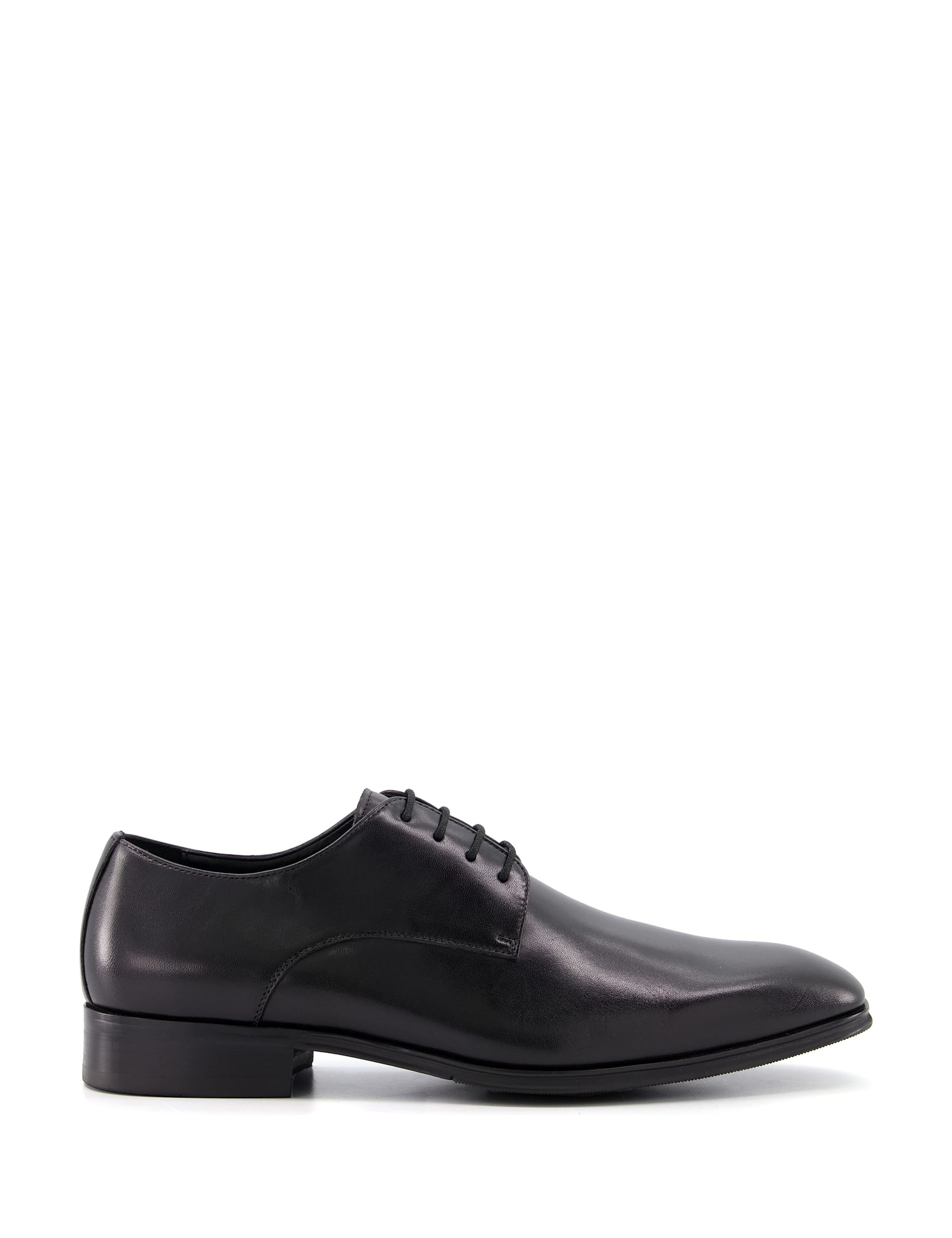 Dune London Men's Wide Fit Leather Derby Shoes - 10 - Black, Black