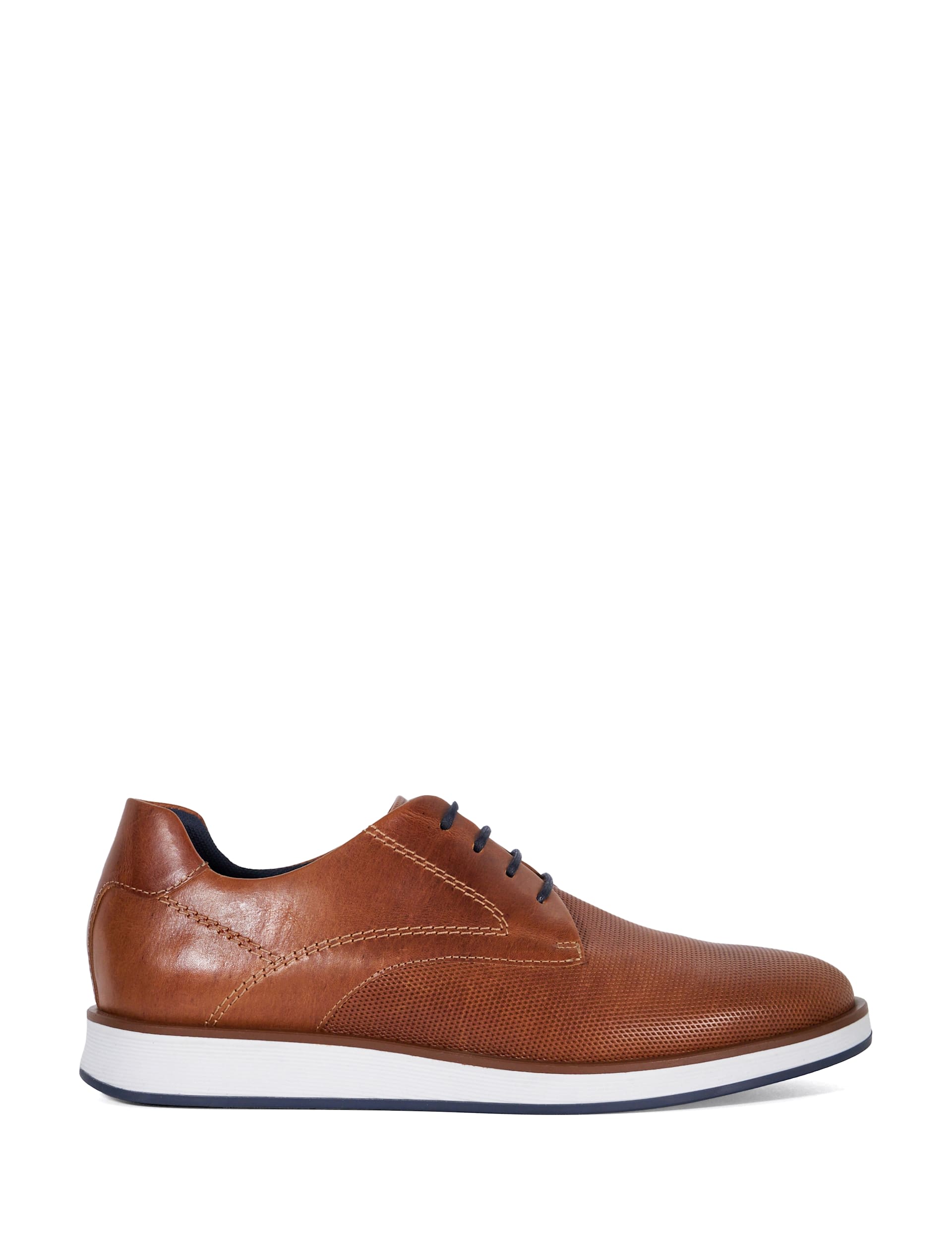 Dune London Men's Leather Derby Shoes - 8 - Tan, Tan