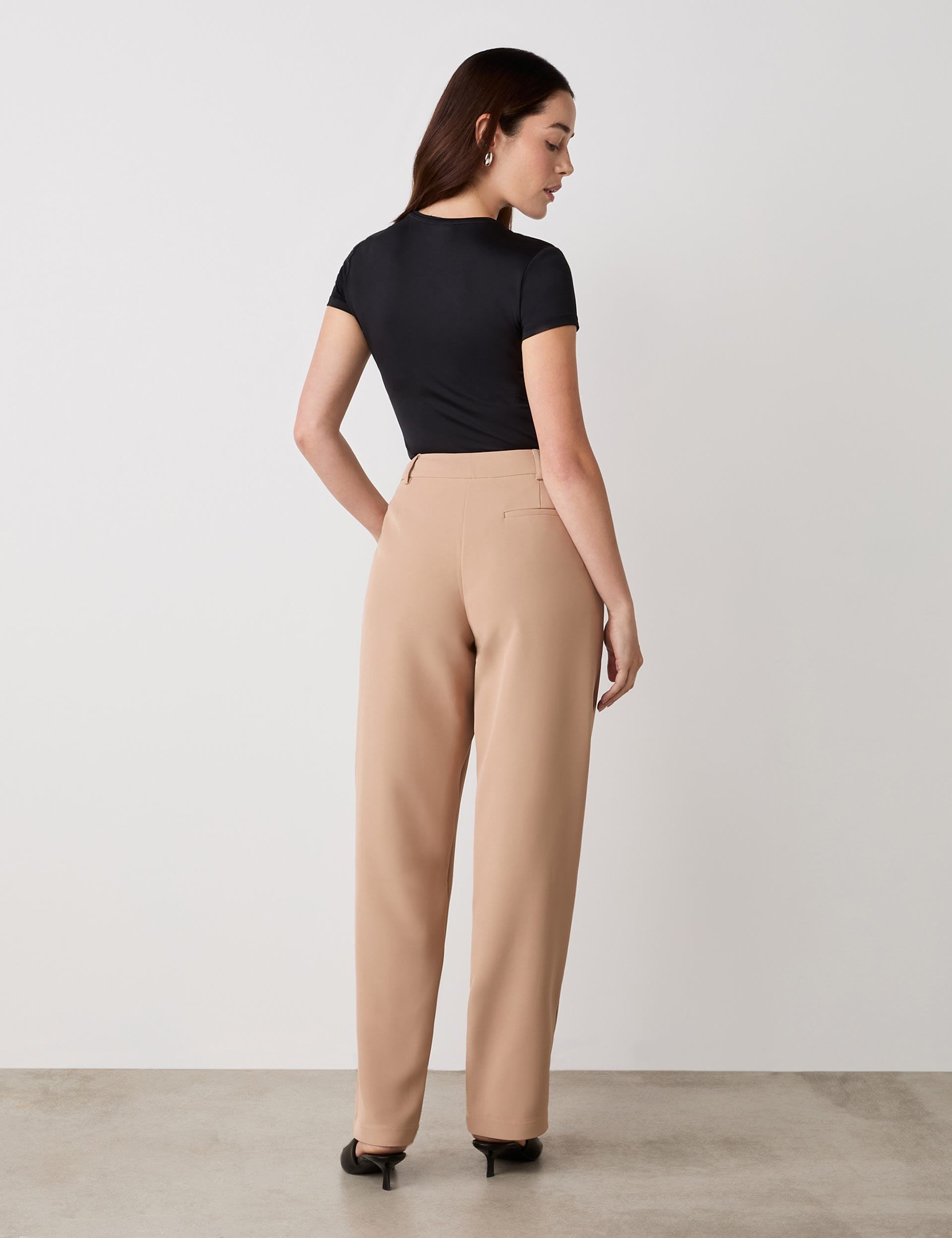 Finery London Women's Straight Leg Trousers - 16REG - Camel, Camel,Black,Navy