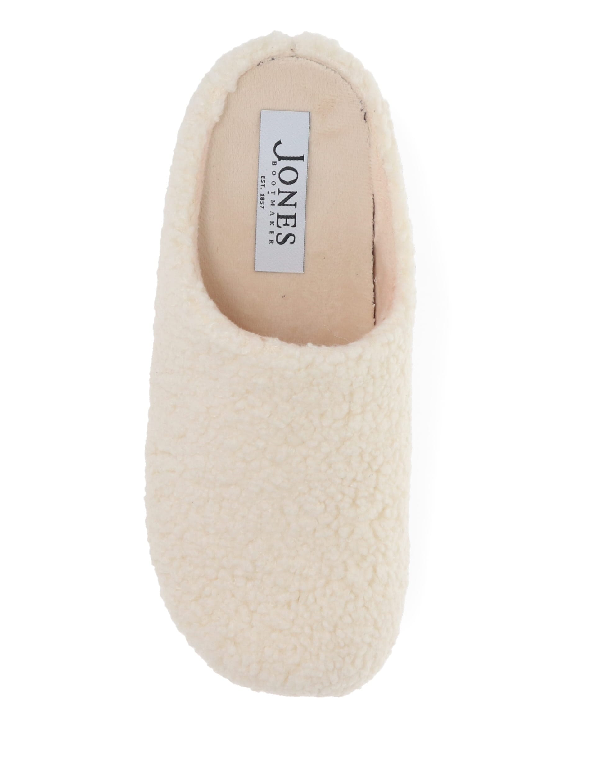 Jones Bootmaker Women's Borg Mule Slippers - 7 - Cream, Grey,Cream