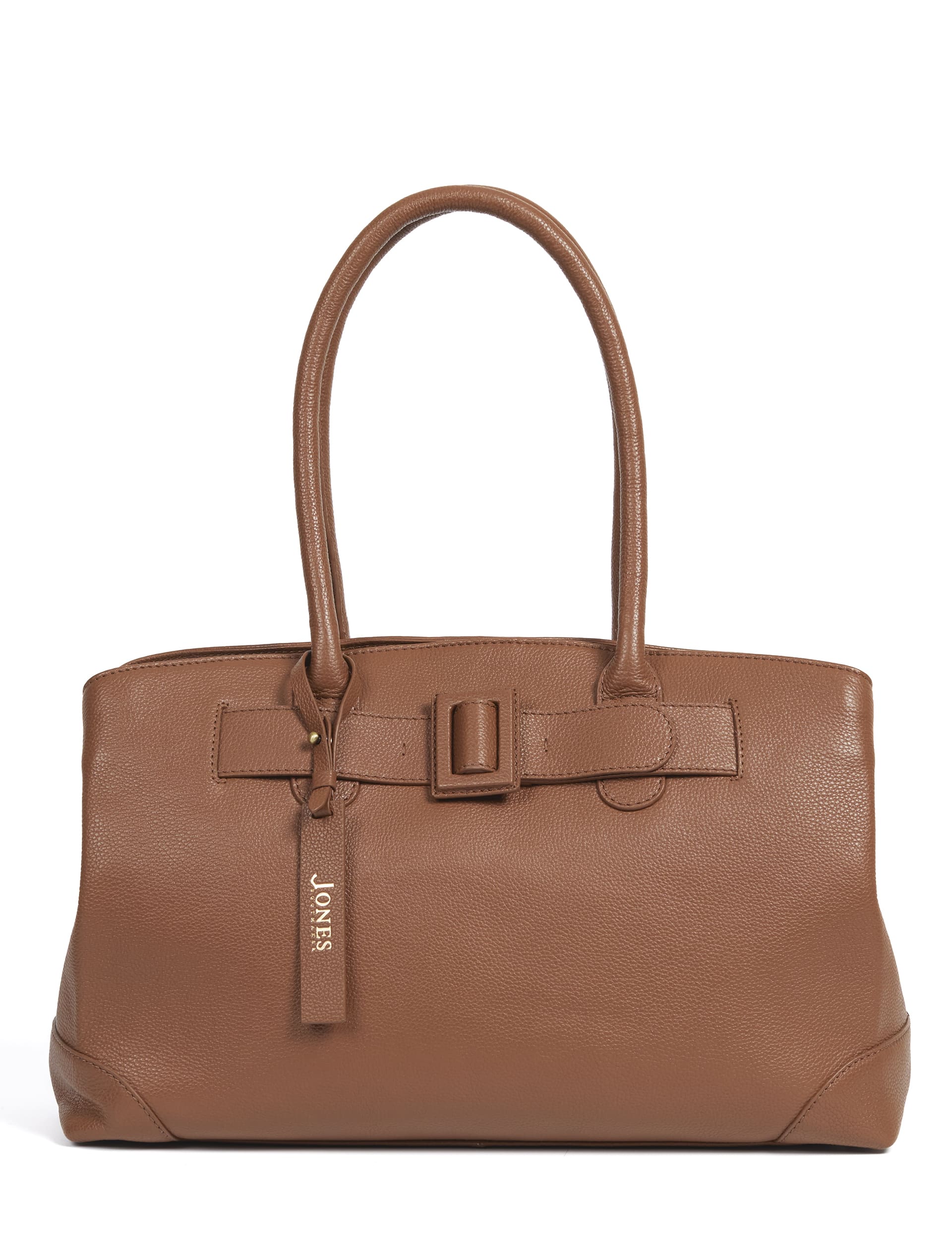 Jones Bootmaker Women's Leather Buckle Detail Tote Bag - Tan, Tan