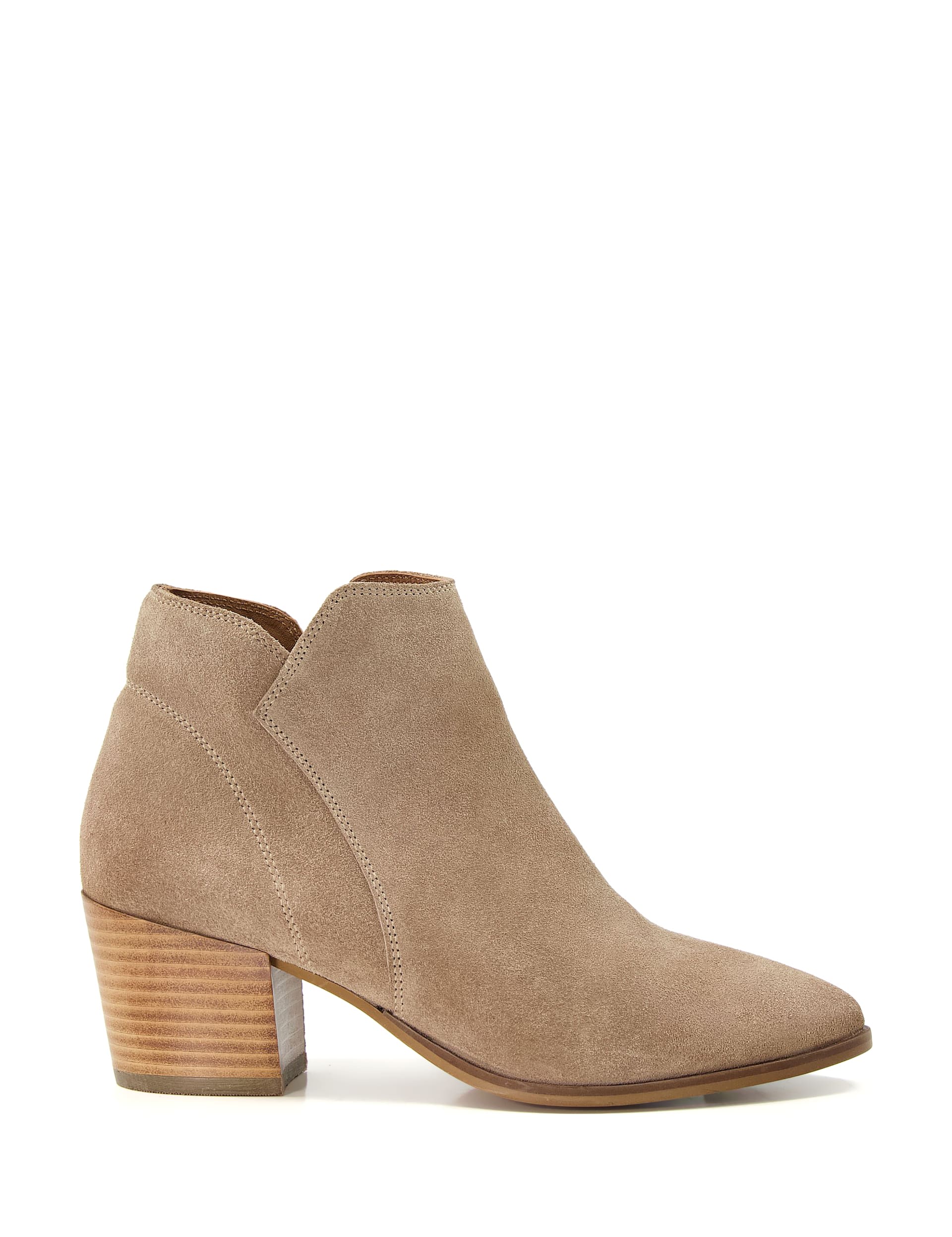 Dune London Women's Wide Fit Suede Block Heel Ankle Boots - 3 - Sand, Sand