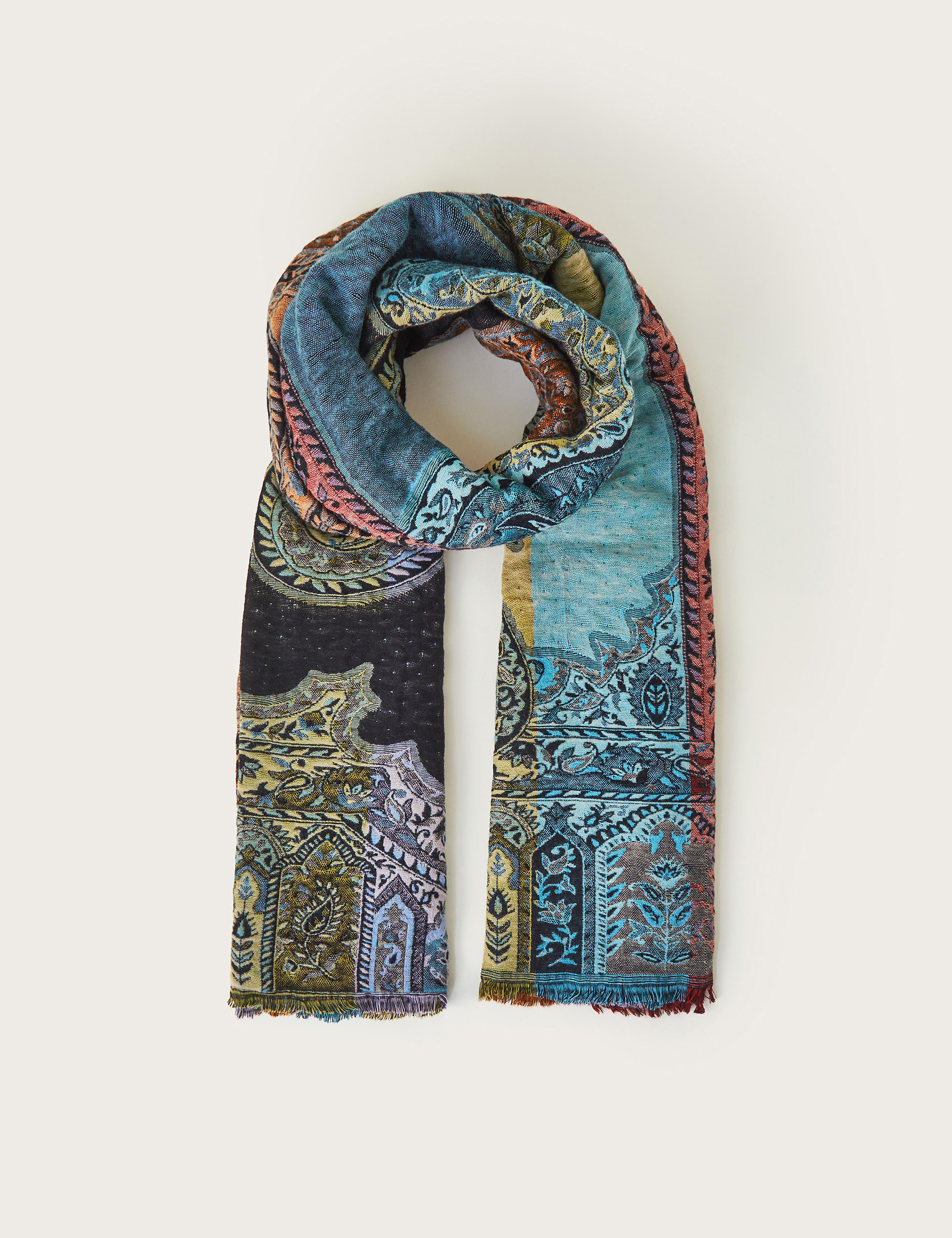 Monsoon Women's Woven Paisley Scarf - Blue, Blue