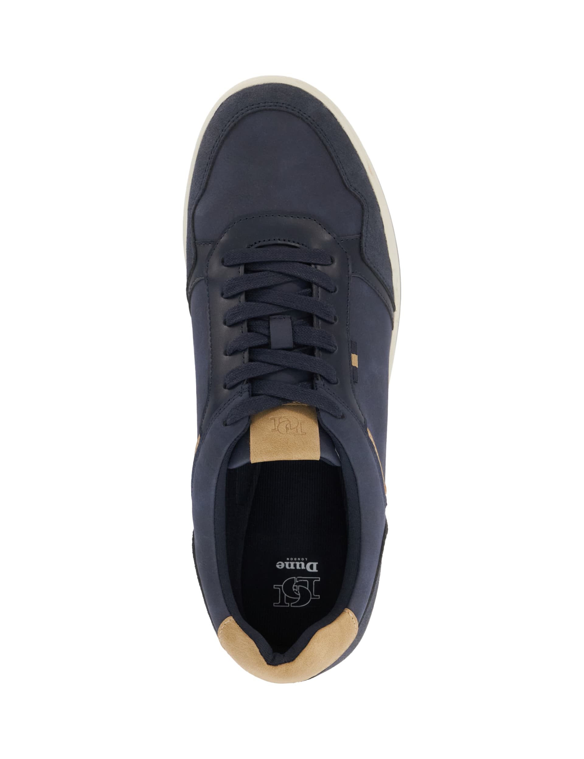 Dune London Men's TINTED - Mixed Material Trainer - 10 - Navy, White,Navy