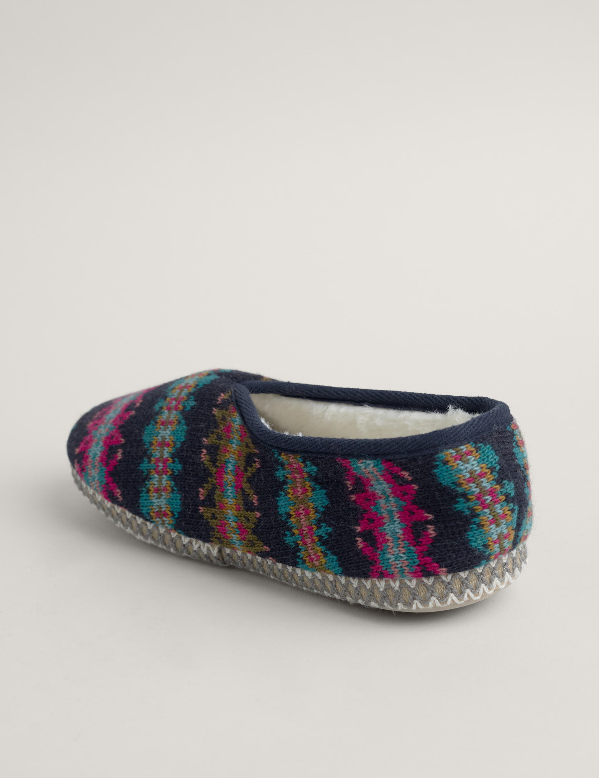 Seasalt Cornwall Women's Faux Fur Lined Round Toe Pump Slippers - 39 - Multi, Multi