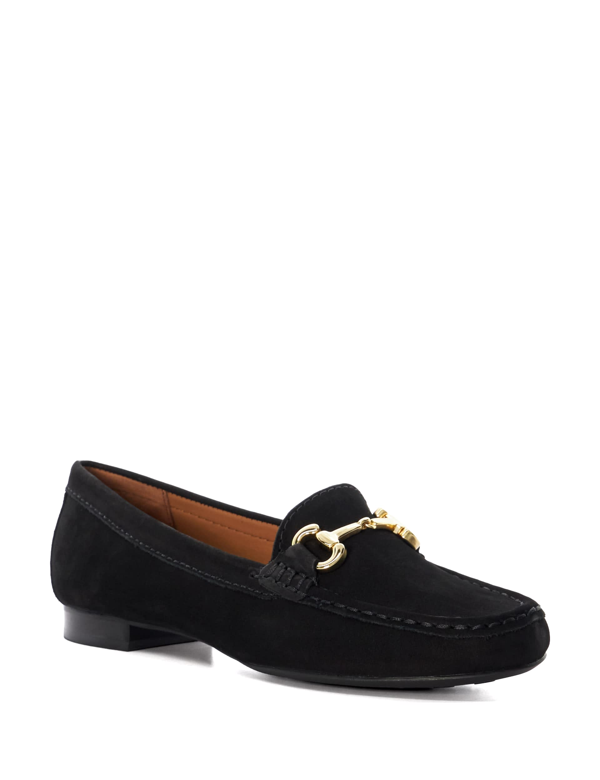 Dune London Women's Leather Slip On Flatform Loafers - 5 - Black, Black