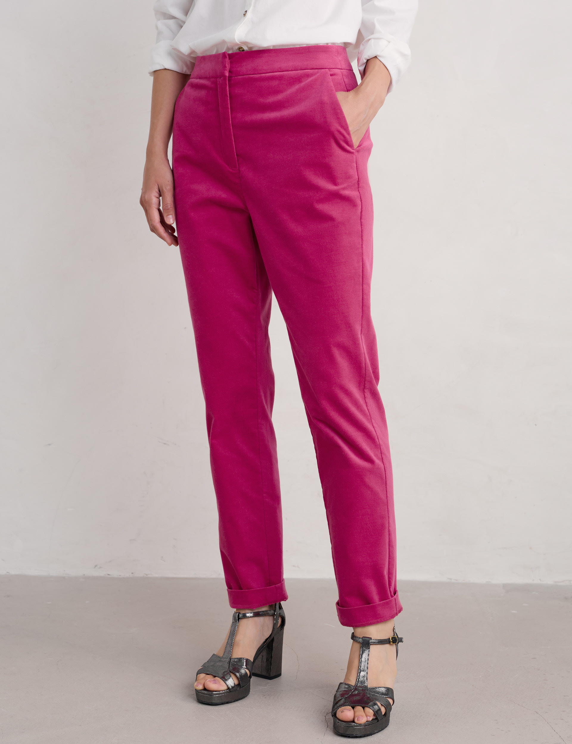 Seasalt Cornwall Women's Cotton Rich Tapered Ankle Grazer Trousers - 10 - Pink, Pink