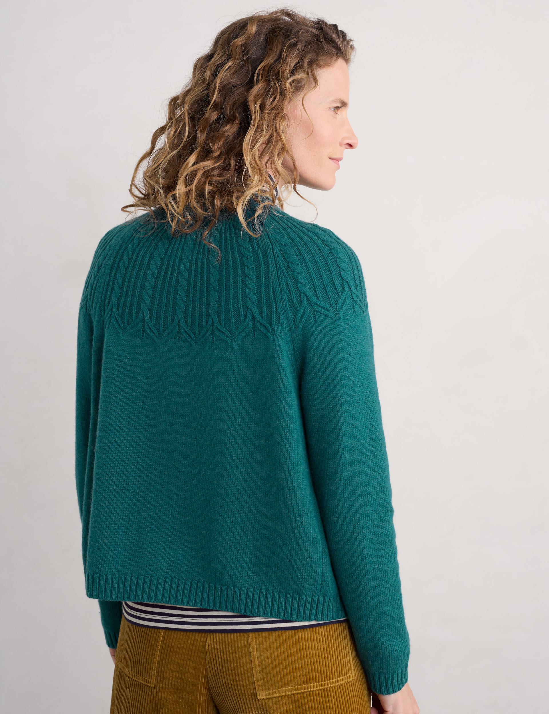 Seasalt Cornwall Women's Textured Cardigan With Merino Wool - 16 - Teal, Teal