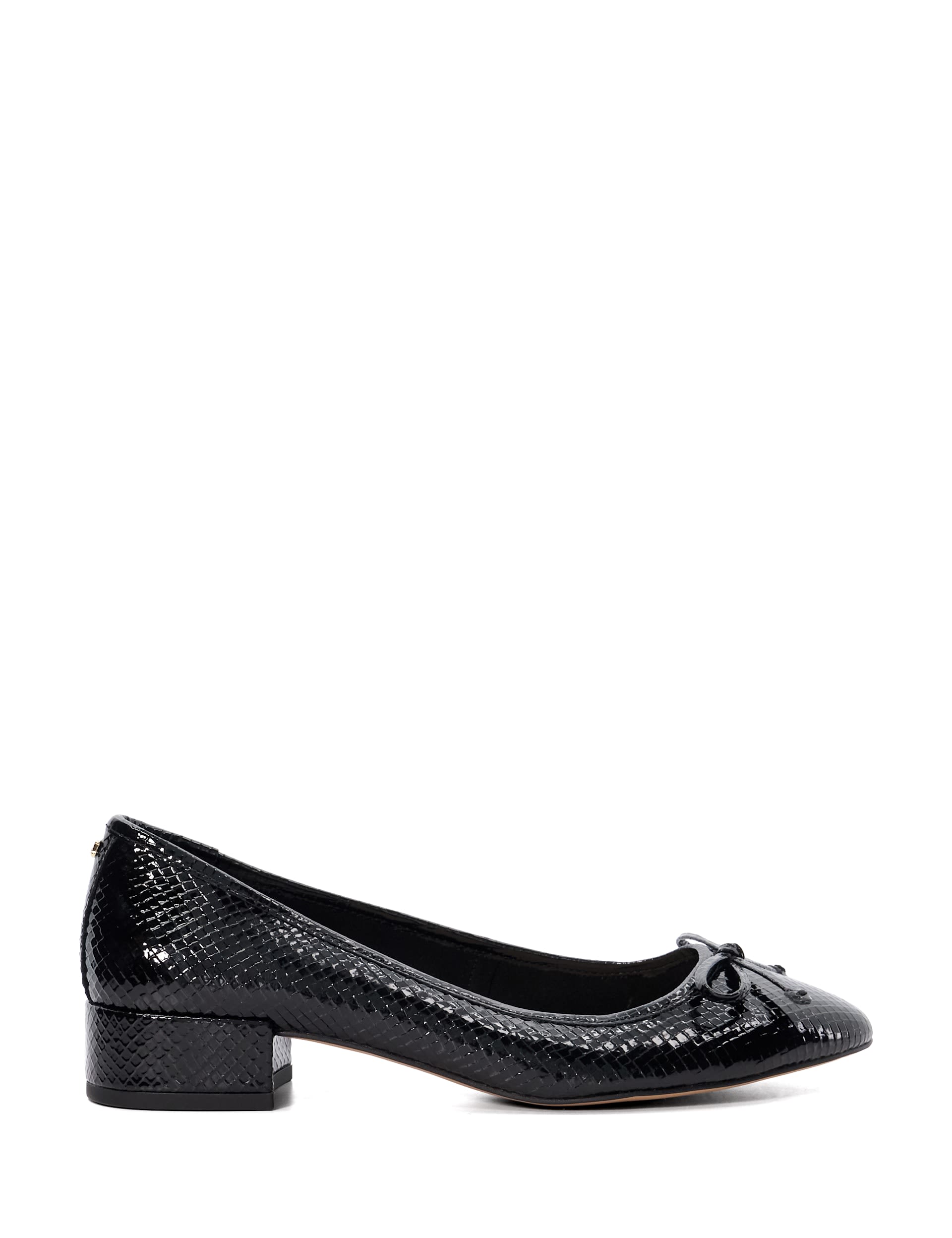 Dune London Women's Croc Block Heel Ballet Pumps - 6 - Black, Black