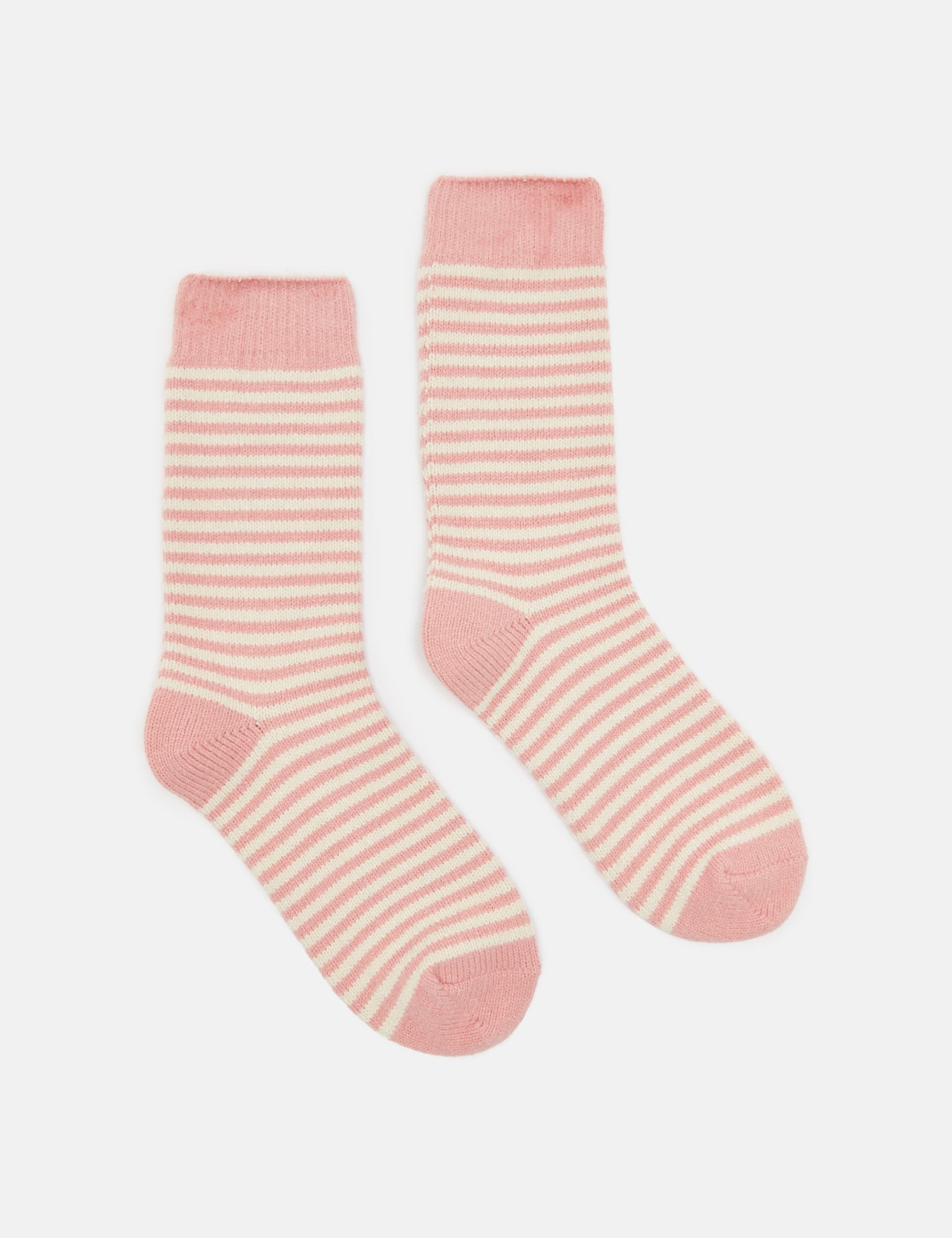 Joules Women's Striped Ankle High Socks - Grey, Pink Mix,Grey