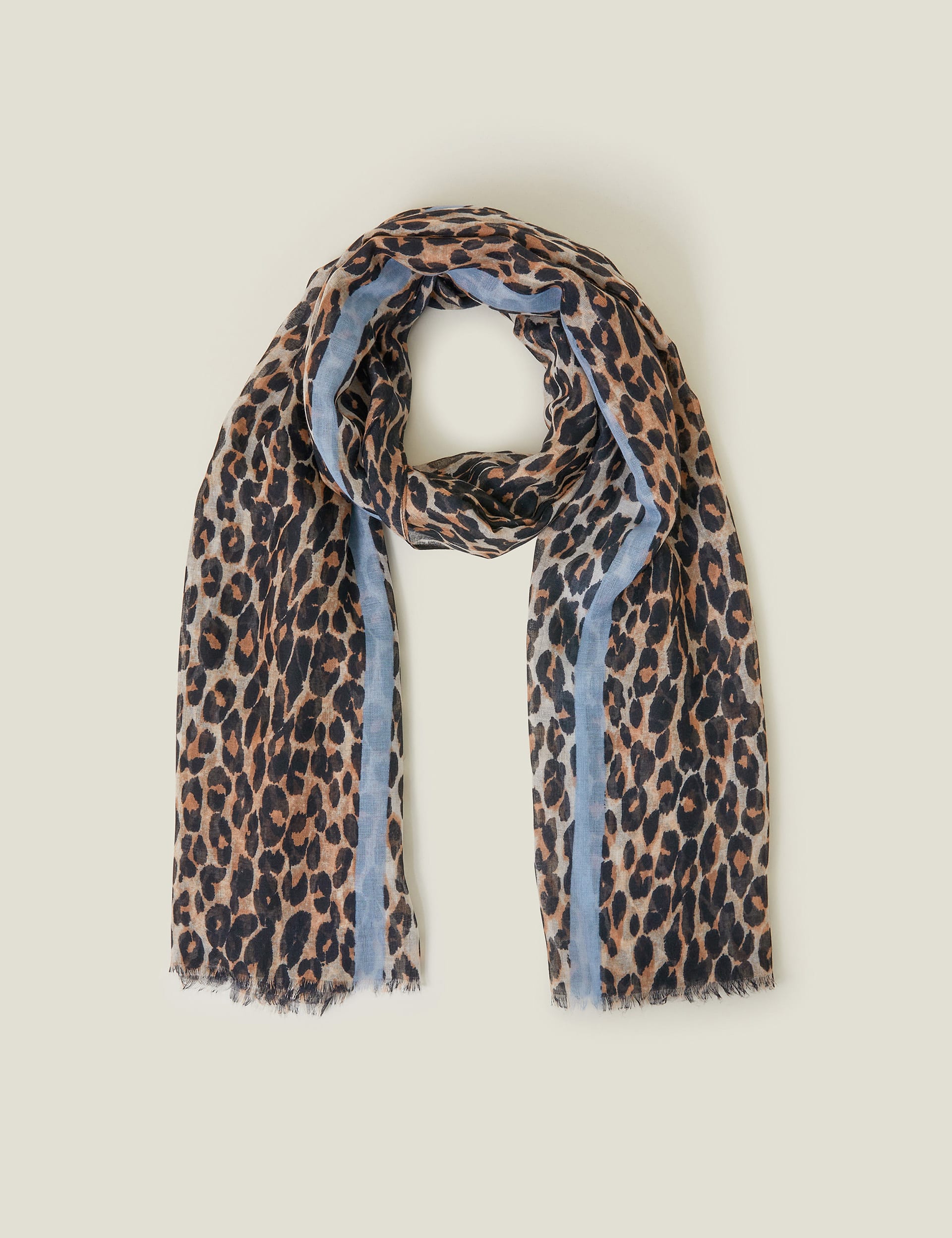 Accessorize Women's Animal Print Border Scarf - Brown Mix, Brown Mix