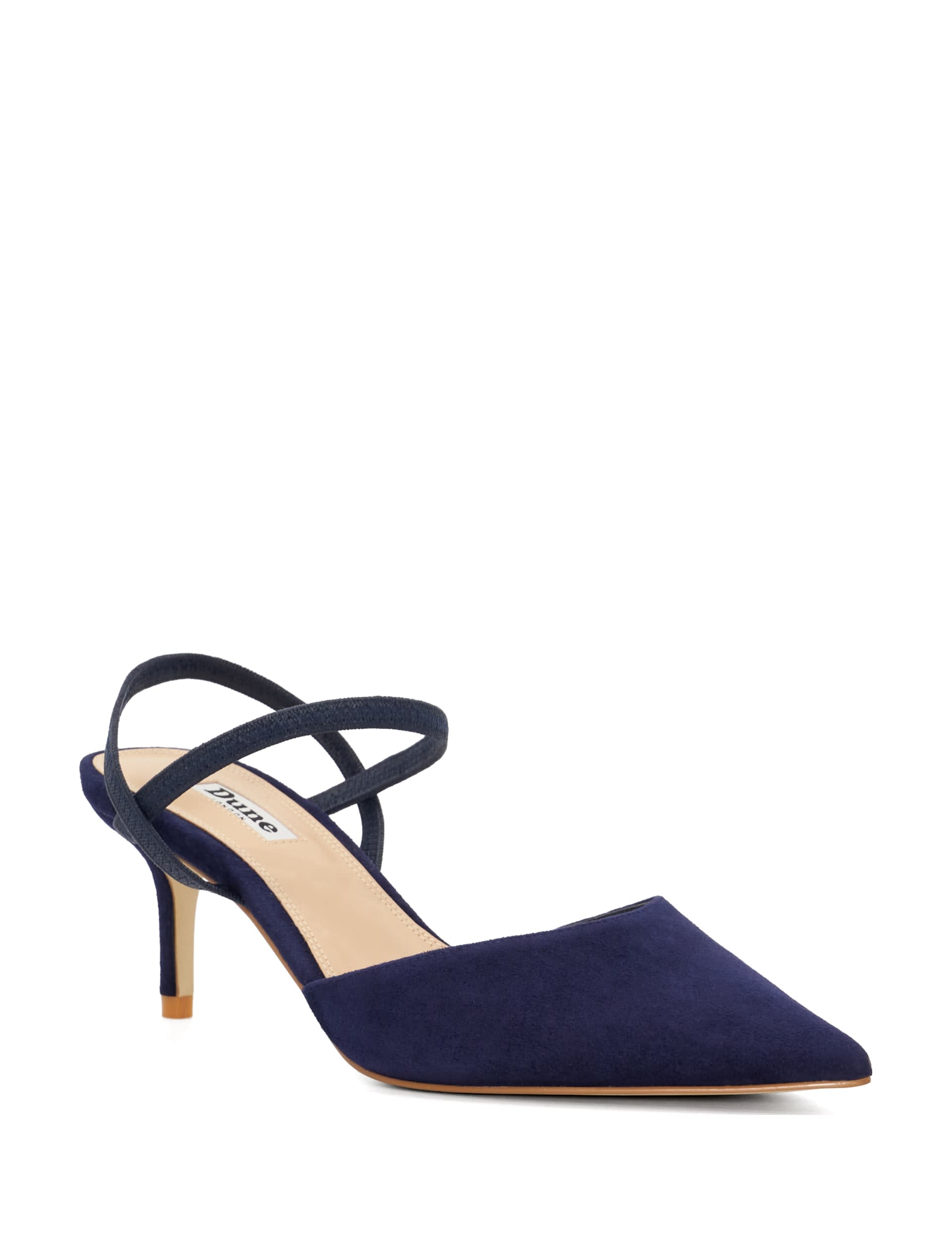 Dune London Women's Wide Fit Suede Stiletto Heel Court Shoes - 3 - Navy, Navy