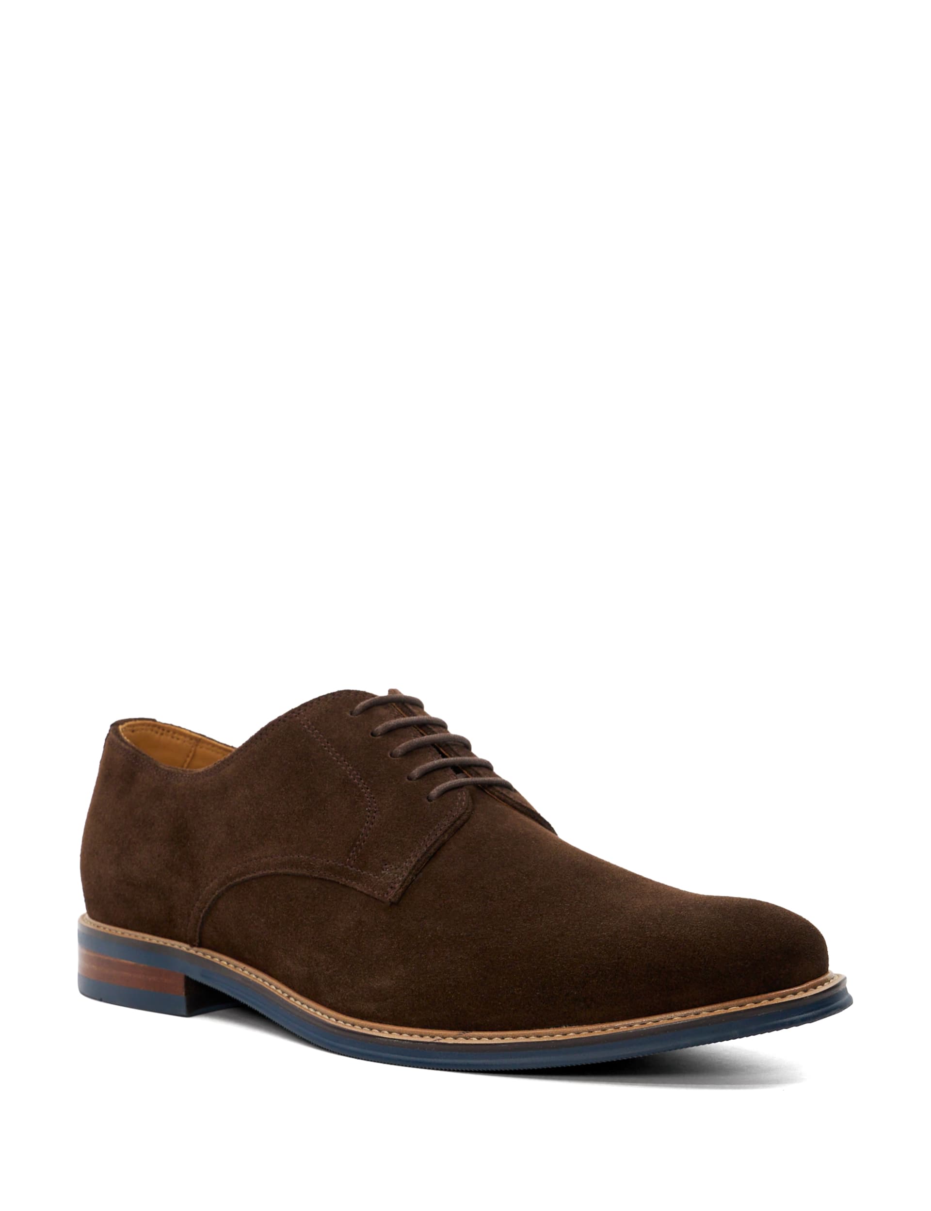 Dune London Men's Suede Derby Shoes - 10 - Brown, Brown