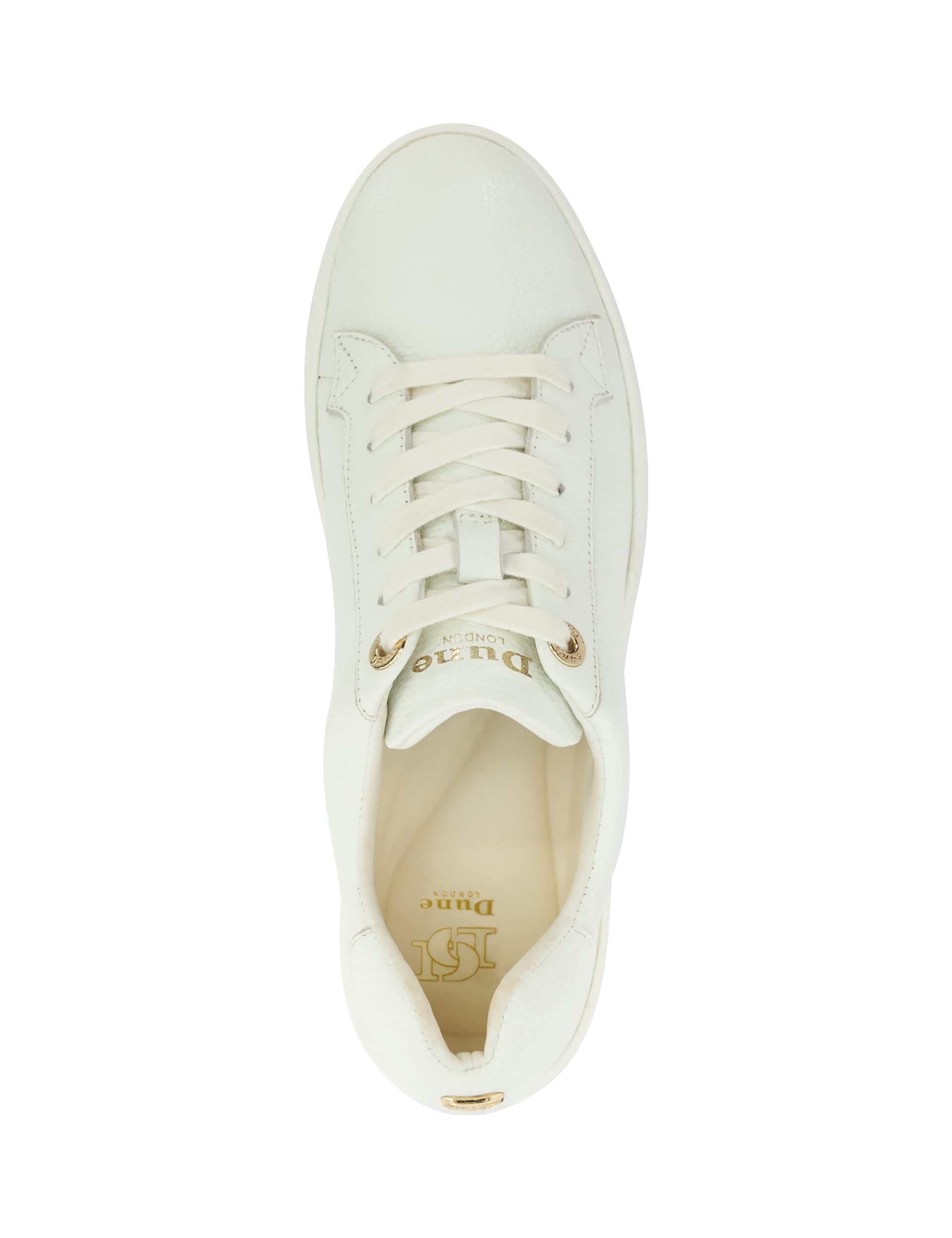 Dune London Women's Episode 2 Leather Lace Up Flatform Trainers - 8 - White, White,Black