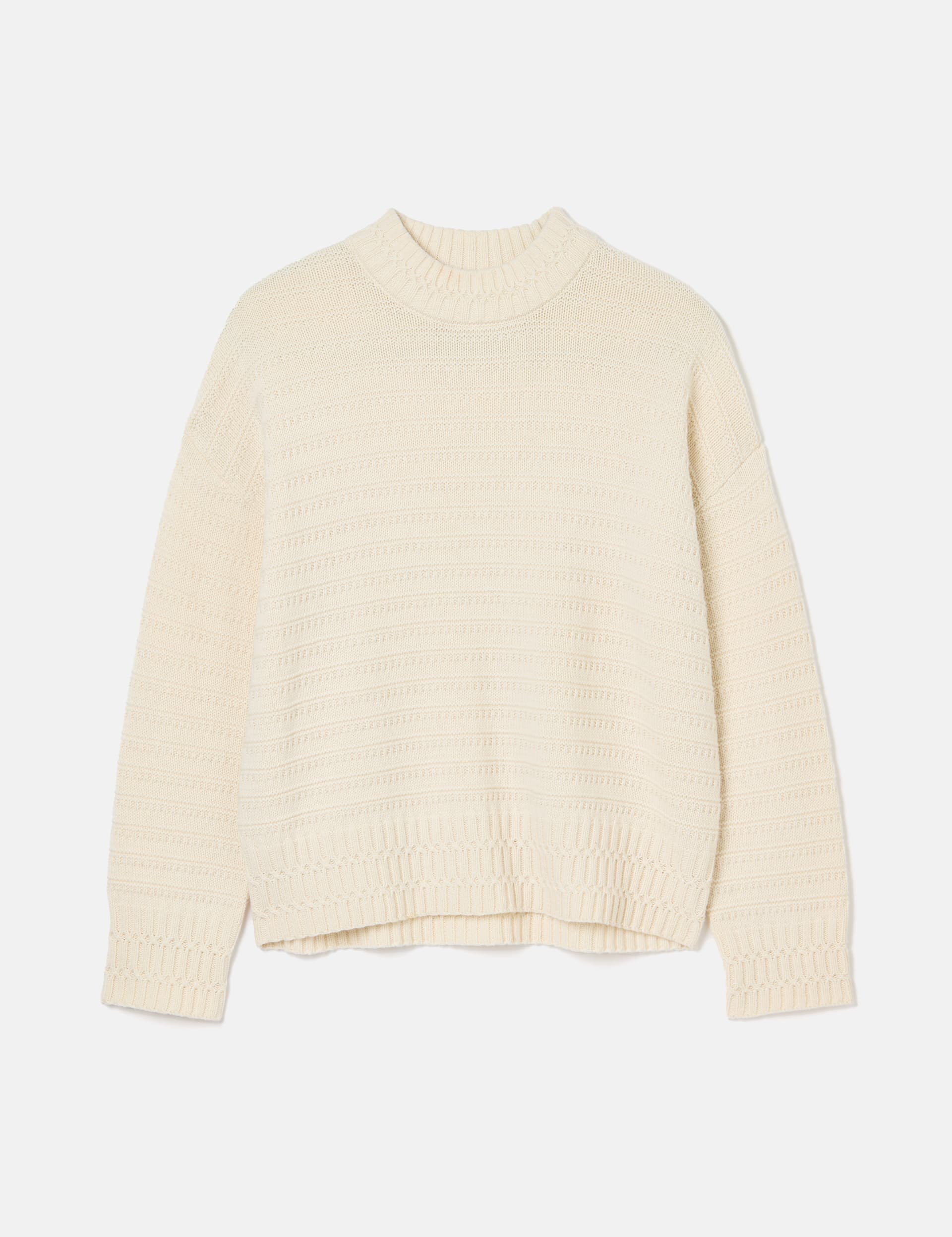 Joules Women's Textured Jumper with Merino Wool - 12 - Cream, Cream