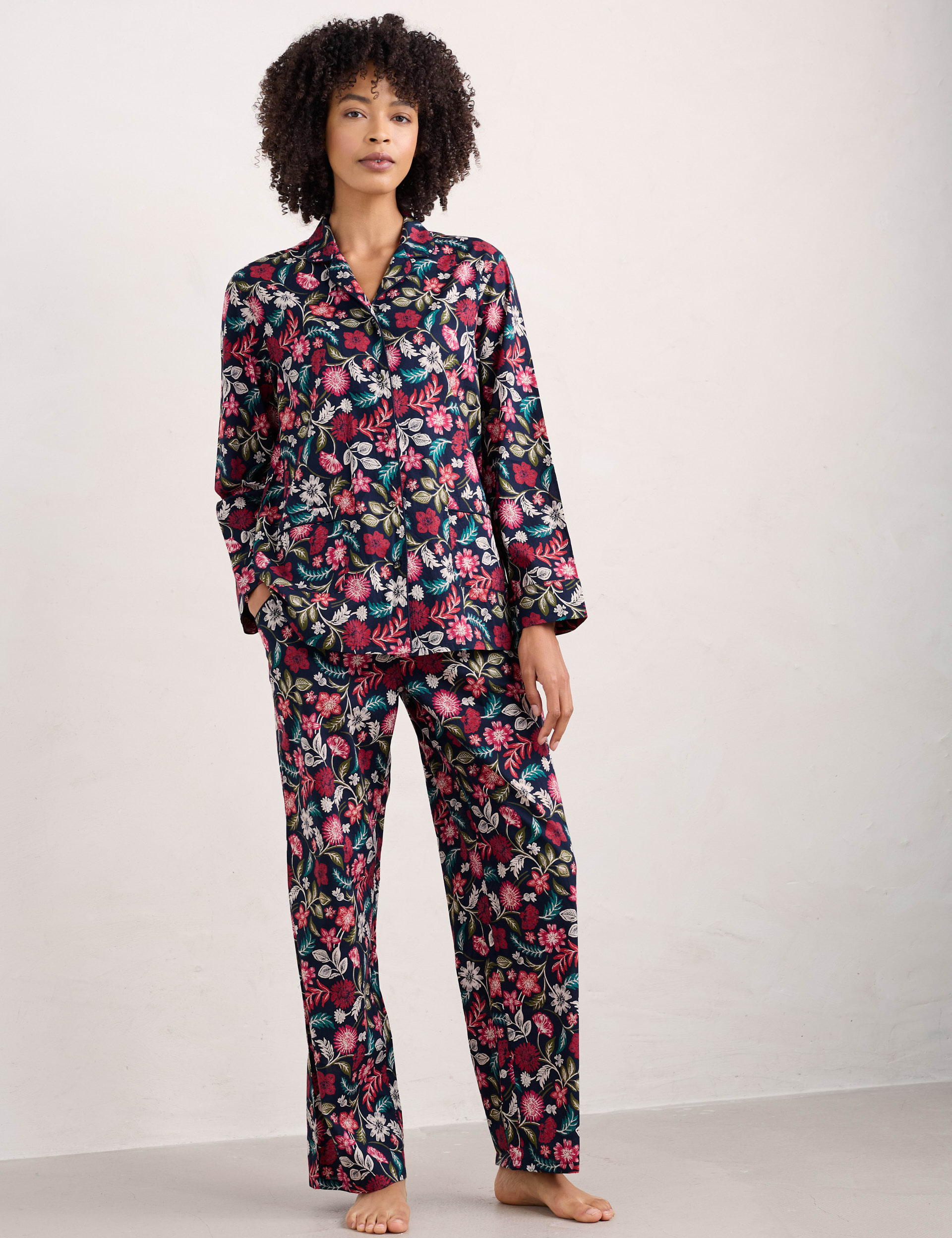 Seasalt Cornwall Women's Pure Cotton Floral Pyjamas - 24 - Multi, Multi