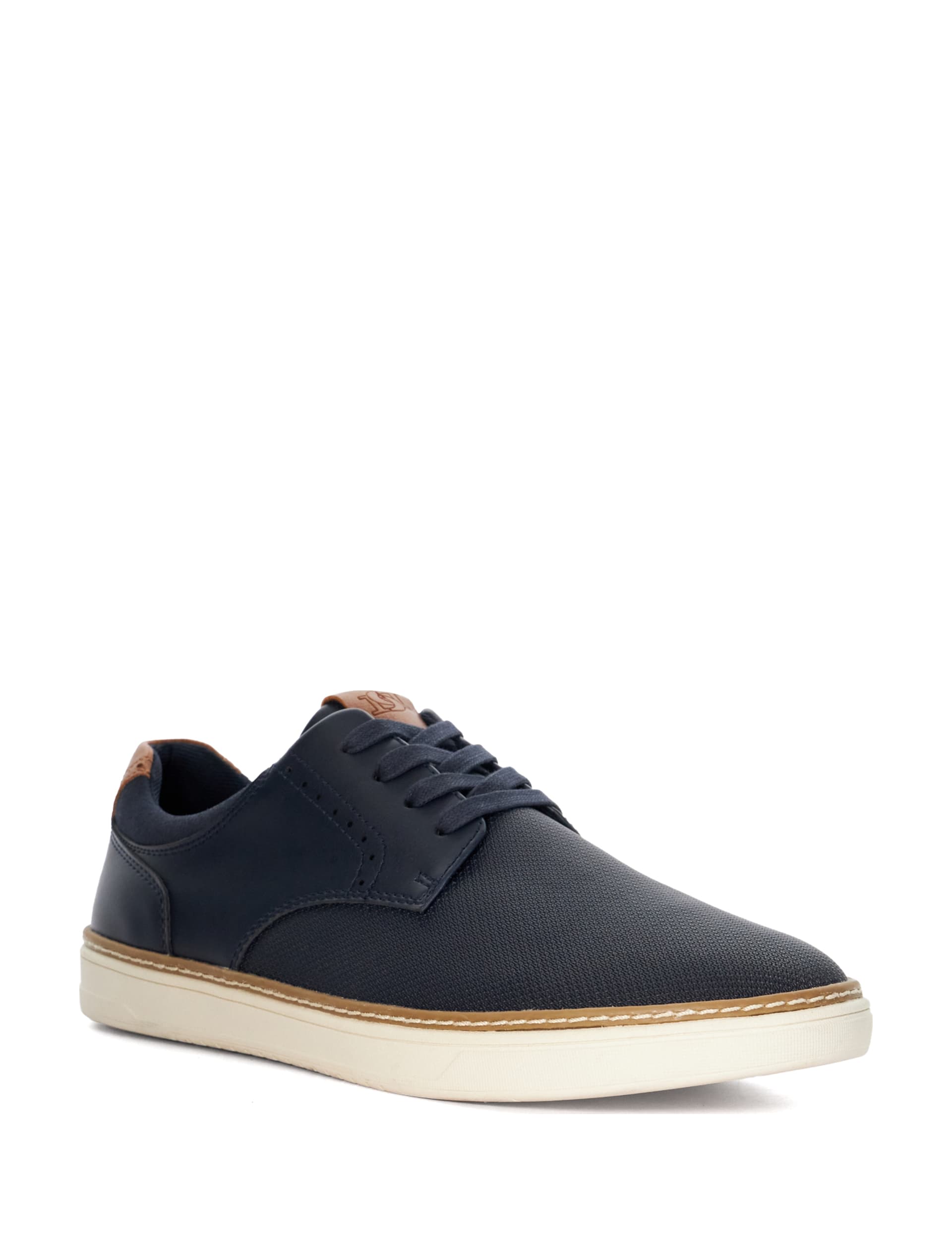 Dune London Men's Brogue Detail Lace Up Trainers - 9 - Navy, Navy