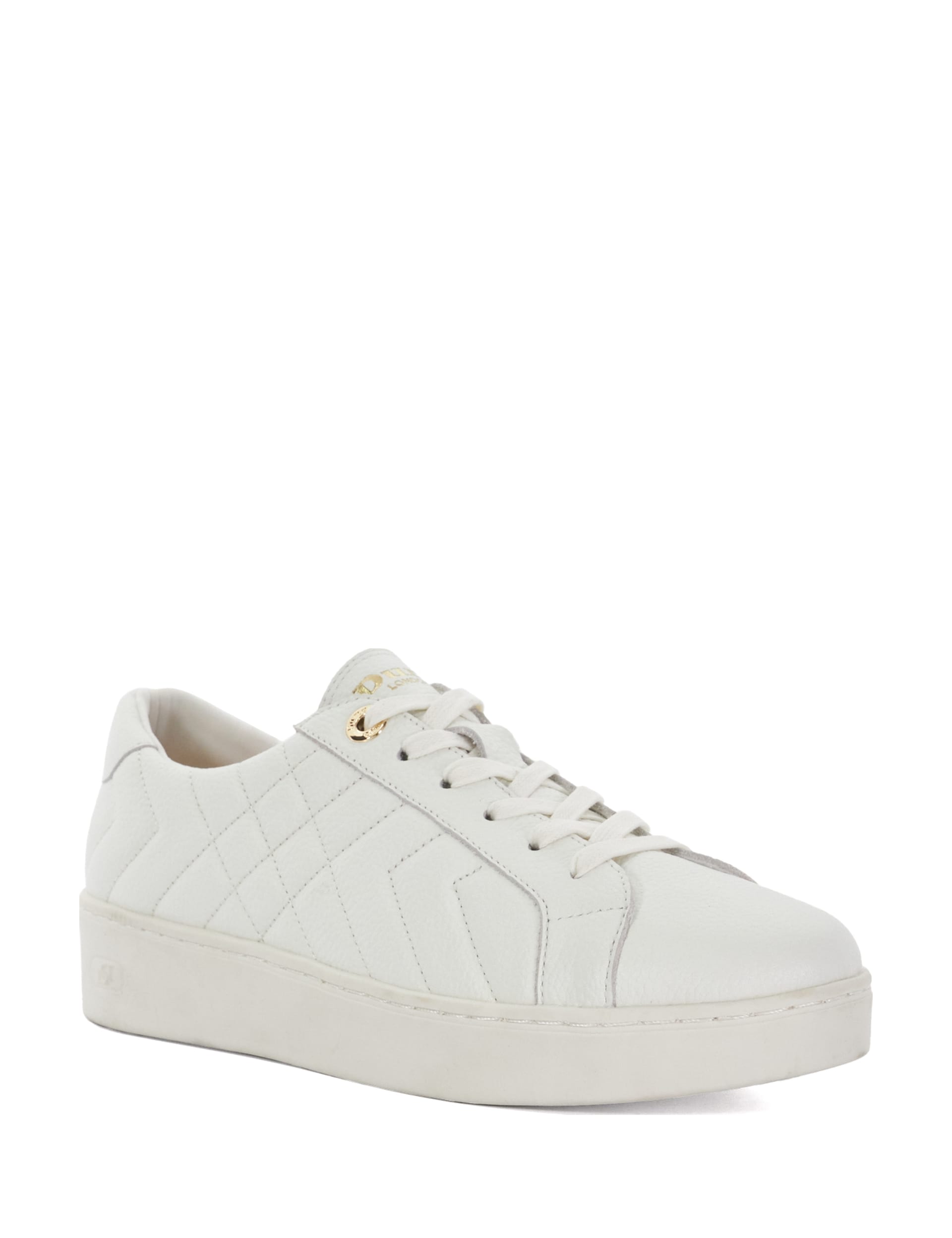 Dune London Women's Leather Quilted Trainers - 5 - White, White