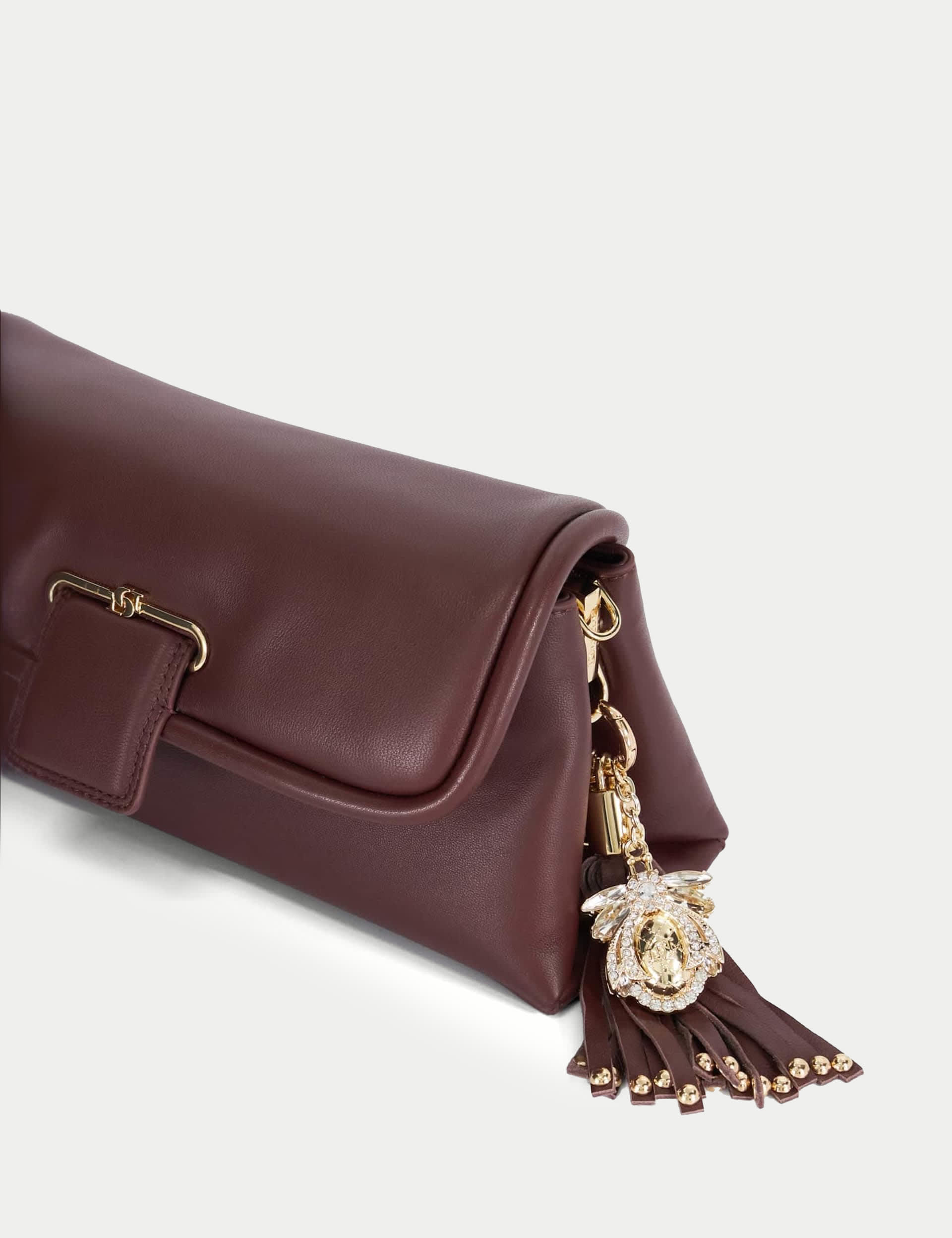 Dune London Women's Leather Shoulder Bag - Burgundy, Burgundy