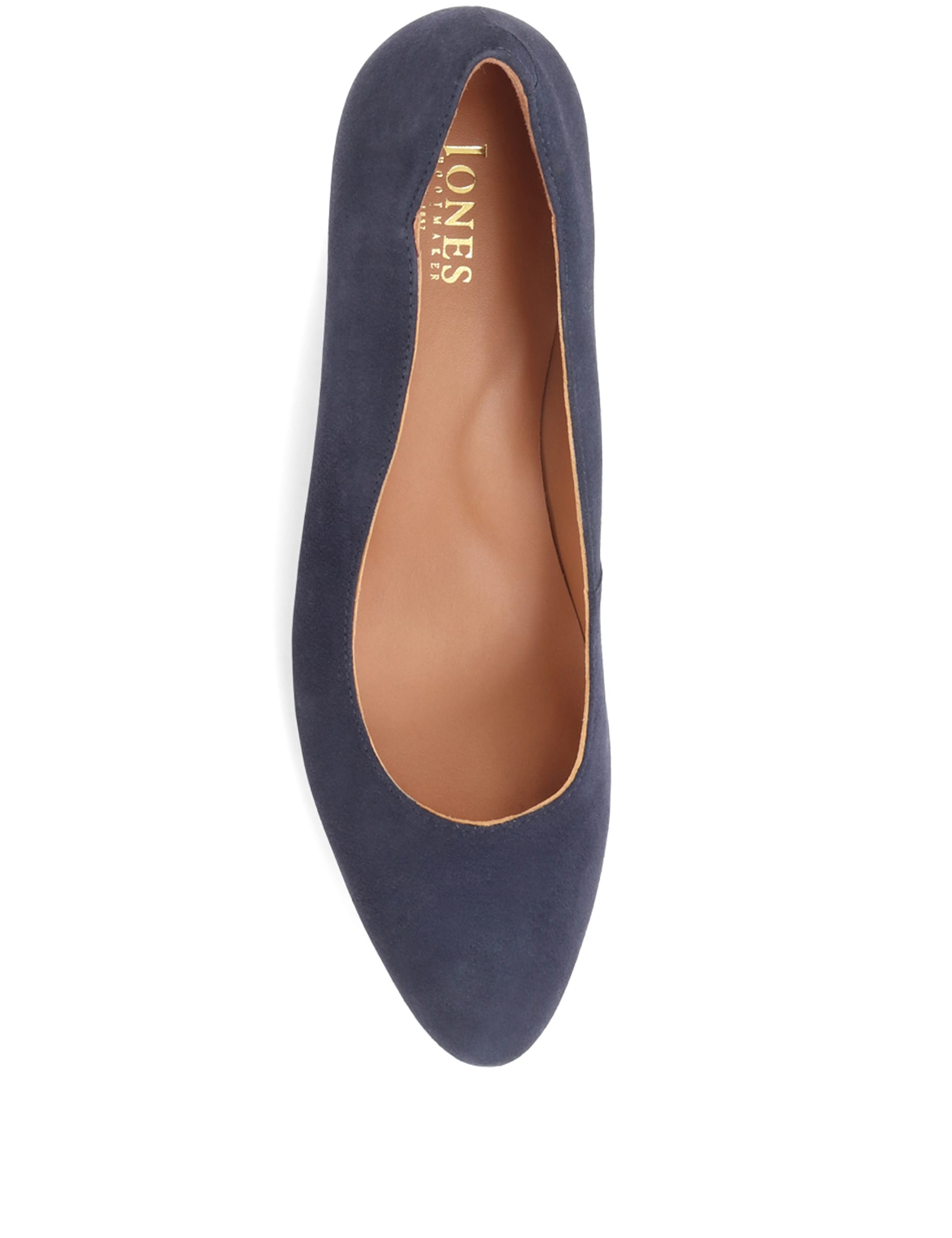 Jones Bootmaker Women's Wide Fit Suede Block Heel Court Shoes - 6 - Navy, Navy