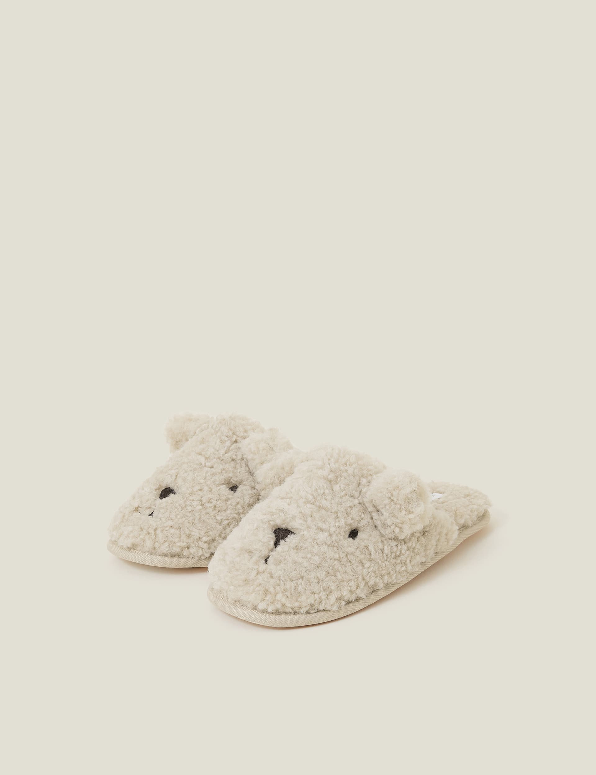 Accessorize Women's Borg Teddy Mule Slippers - Natural, Natural