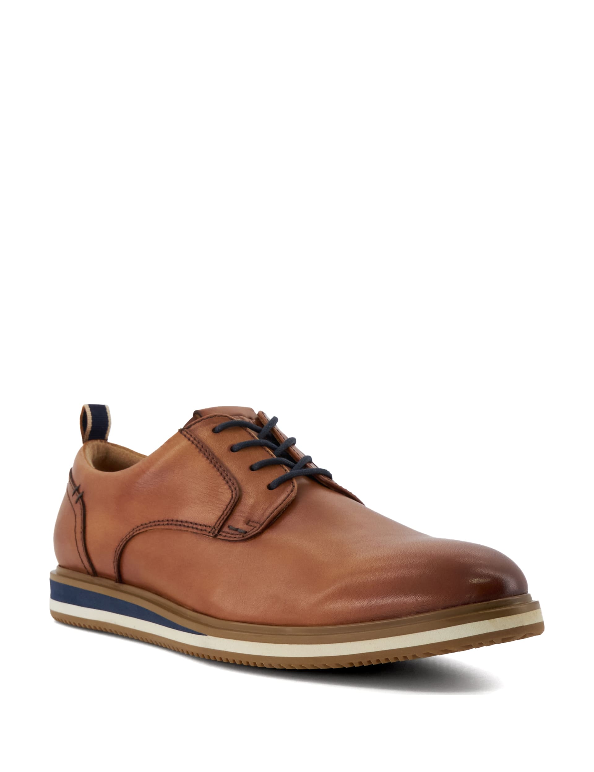 Dune London Men's Wide Fit Leather Brogues - 10 - Tan, Tan