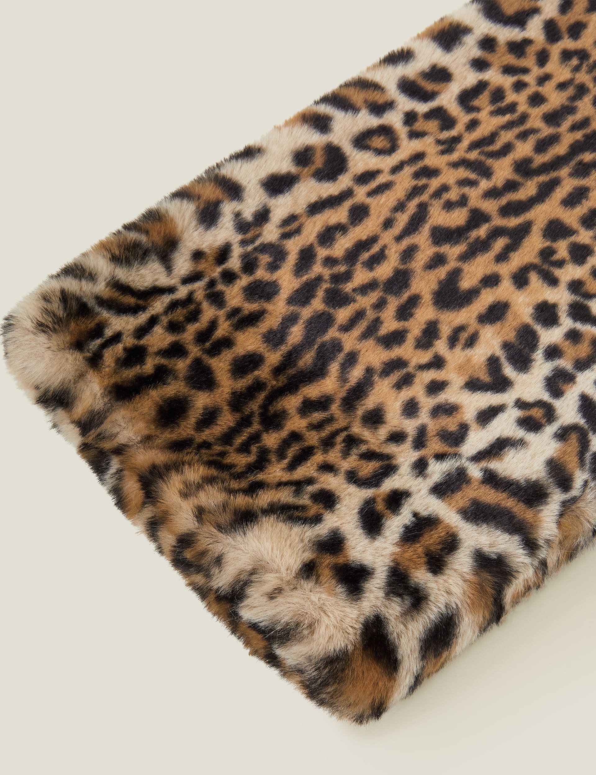 Accessorize Women's Faux Fur Animal Print Scarf - Brown Mix, Brown Mix