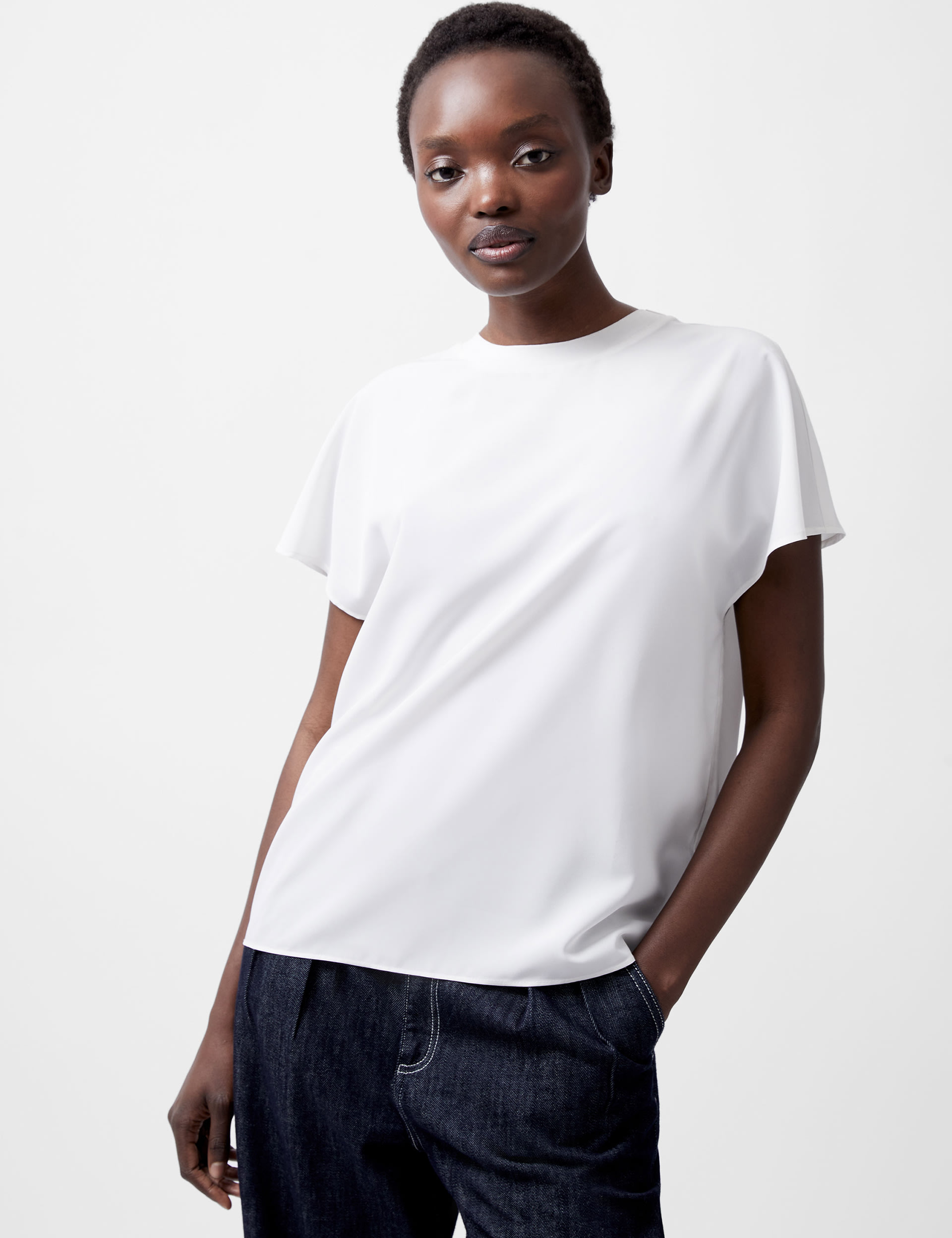 French Connection Women's Crepe Top - M - White, White