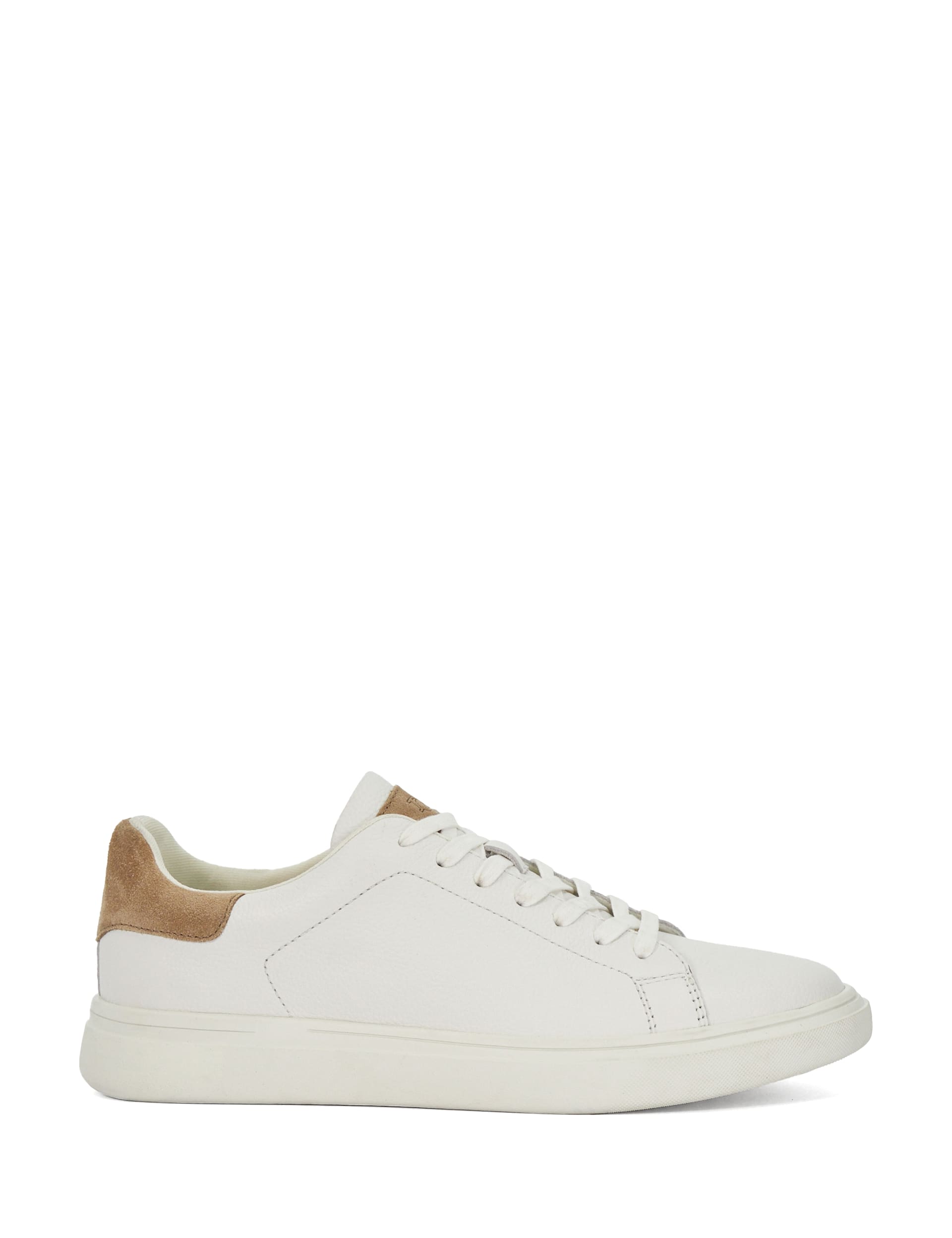 Dune London Men's Leather Lace Up Trainers - 9 - White, White