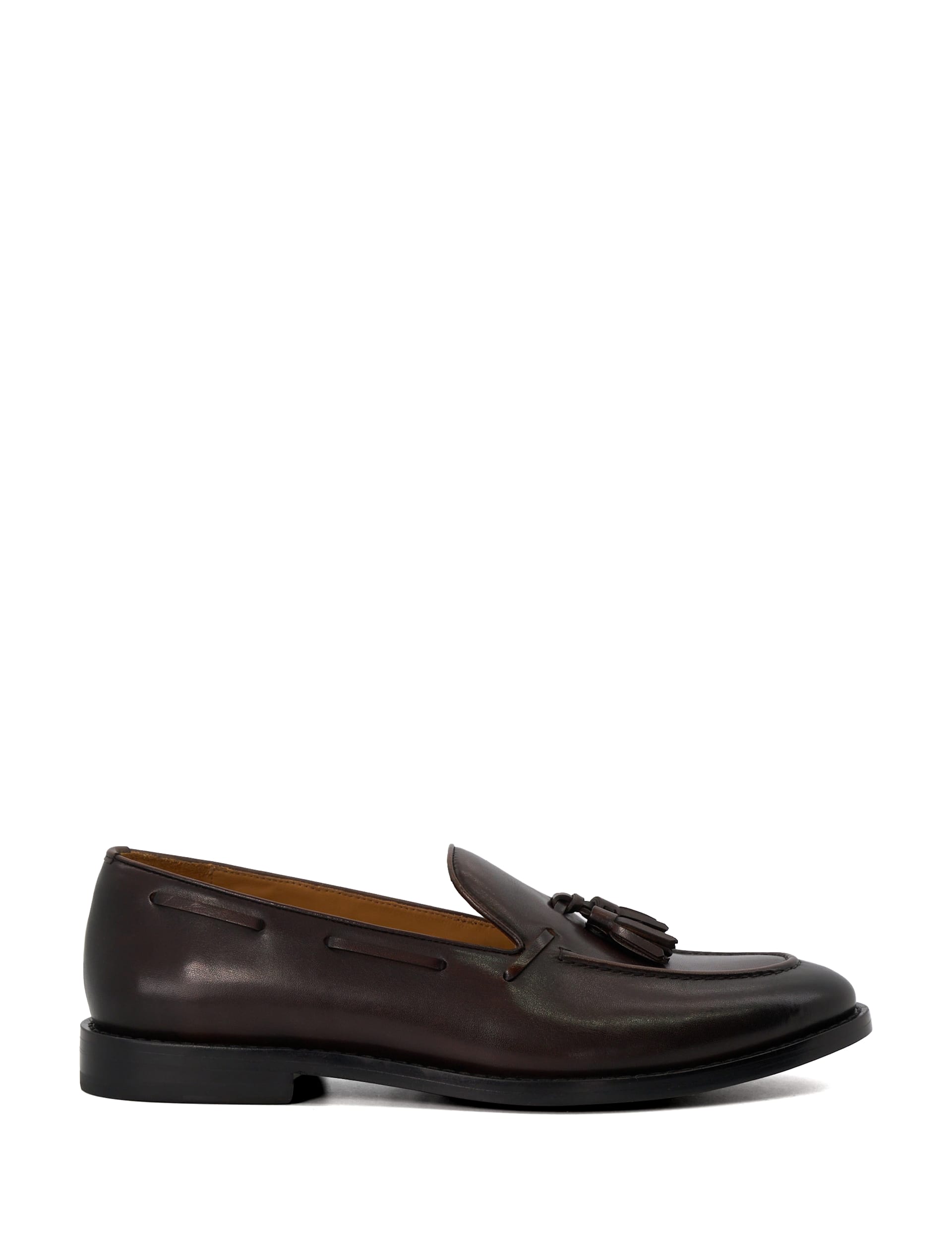 Dune London Men's Leather Slip On Loafers - 10 - Dark Brown, Dark Brown