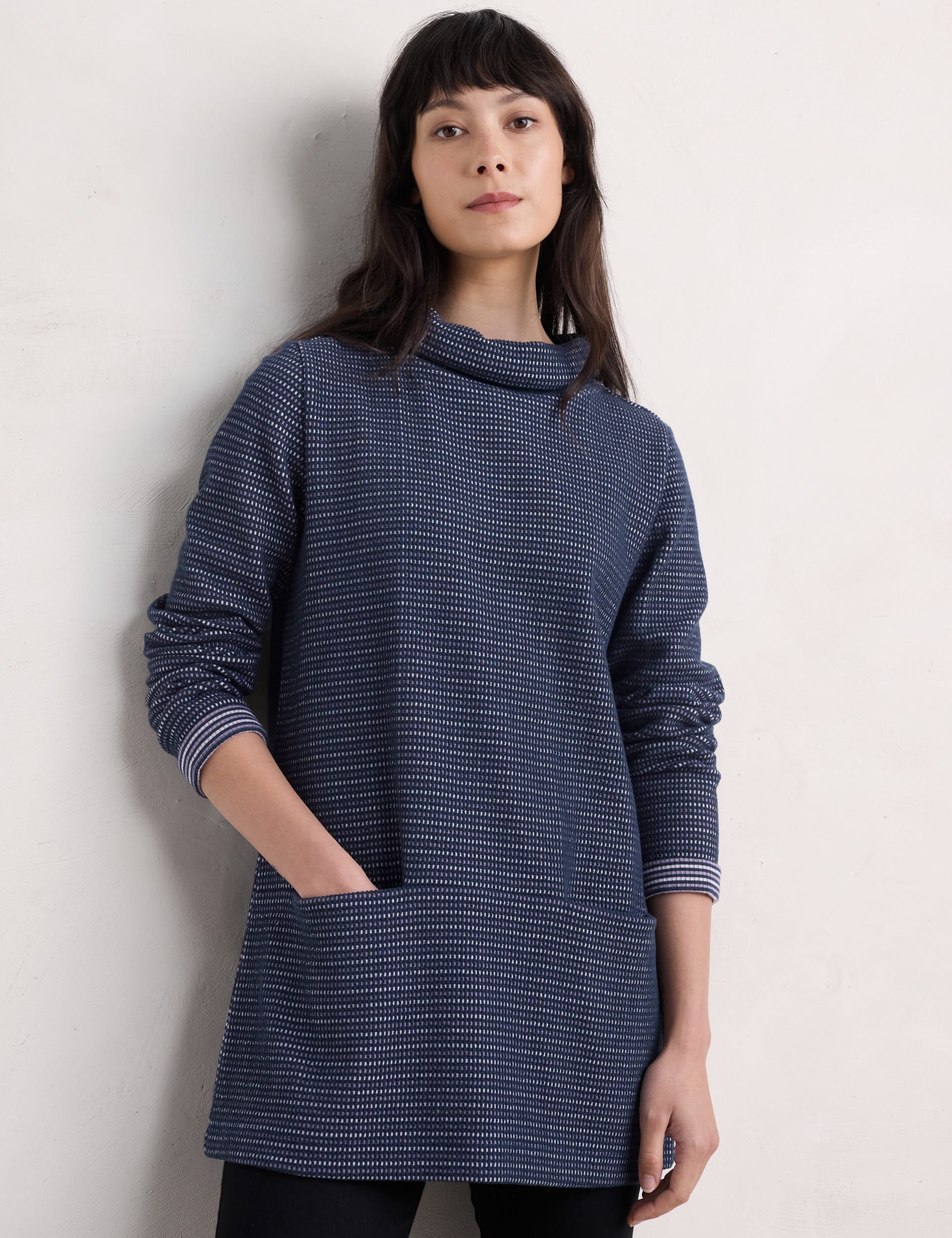 Seasalt Cornwall Women's Pure Cotton Jacquard Tunic - 18 - Navy Mix, Navy Mix