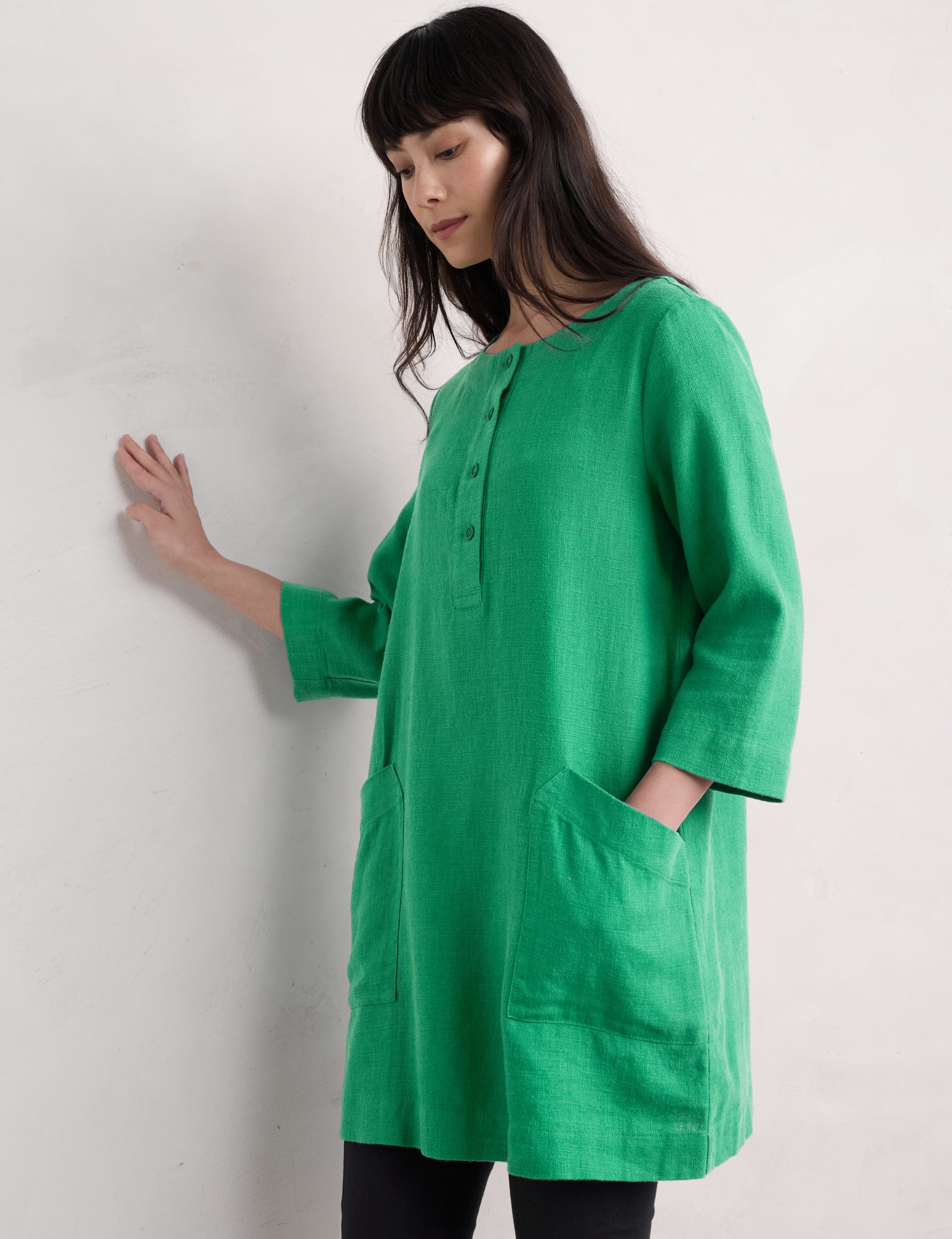 Seasalt Cornwall Women's Cotton Blend Scoop Neck Tunic - 16 - Green, Green,Teal