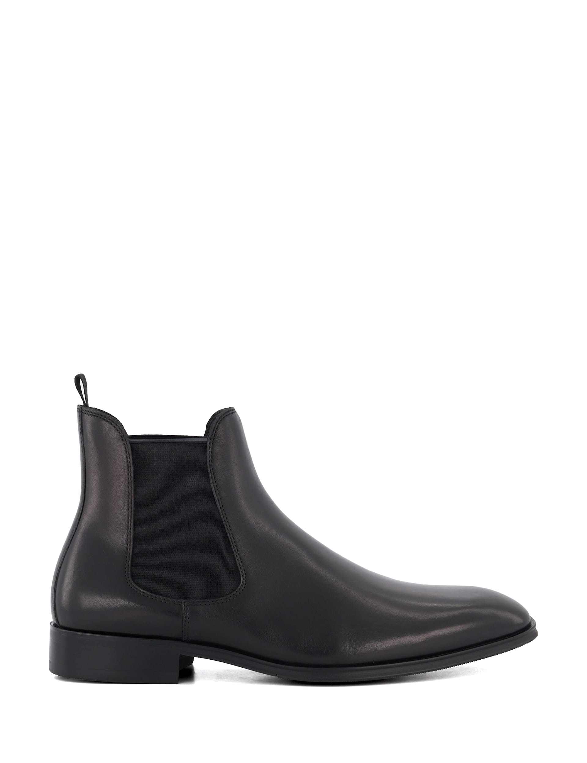 Dune London Men's Wide Fit Leather Chelsea Boots - 10 - Black, Black