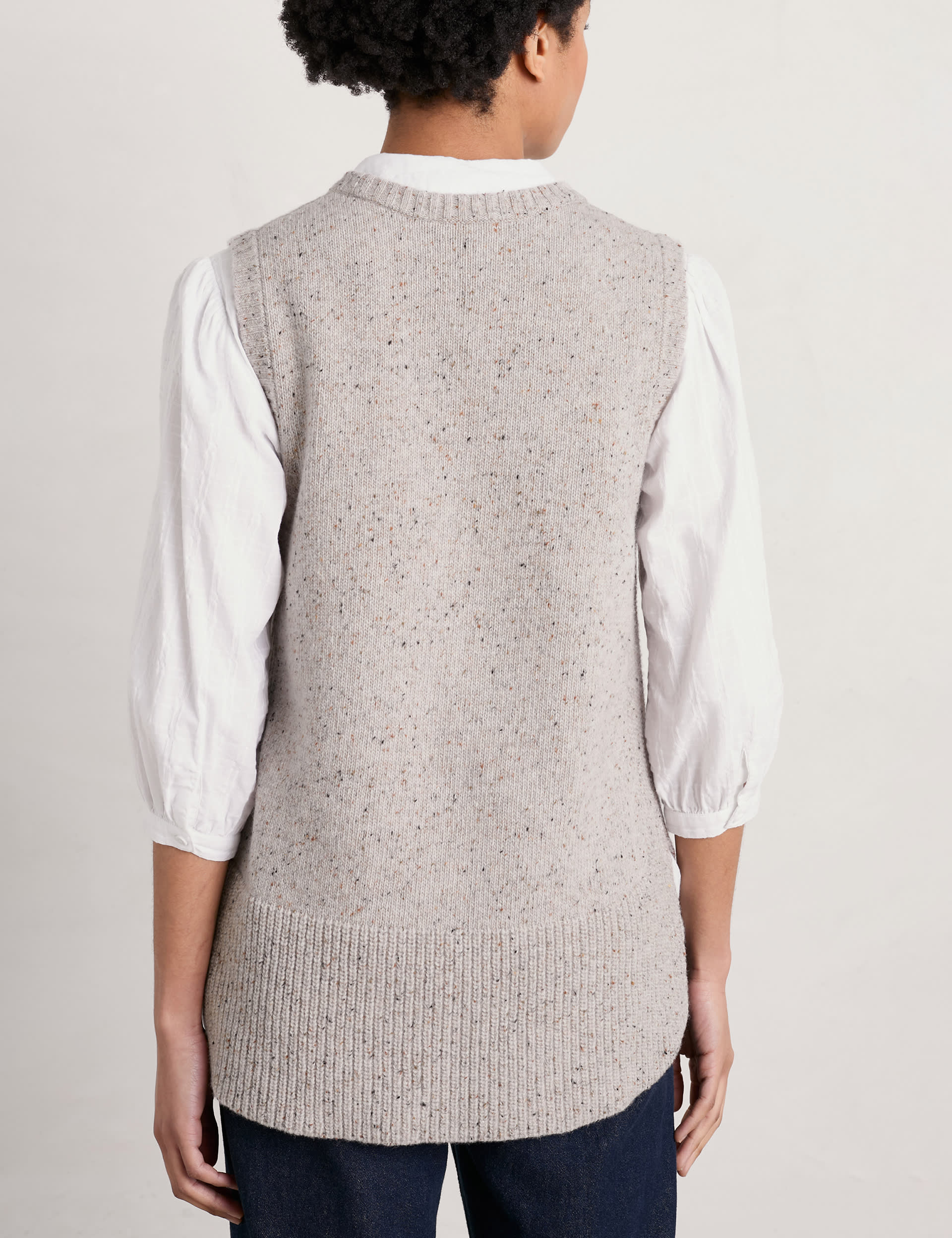 Seasalt Cornwall Women's Wool Rich Crew Neck Knitted Vest - 8 - Natural, Natural