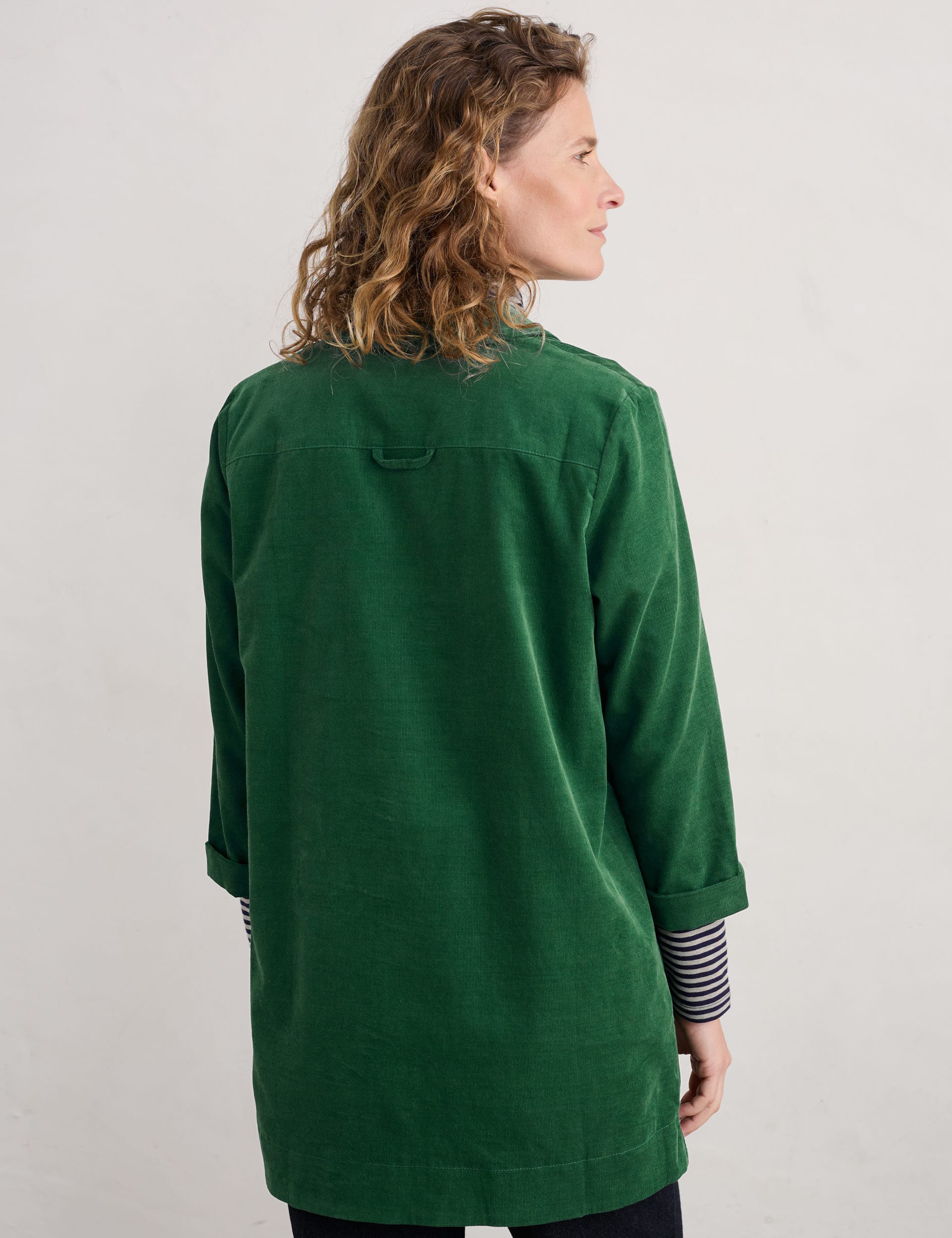 Seasalt Cornwall Women's Pure Cotton Corduroy Collared Tunic - 8 - Green, Green