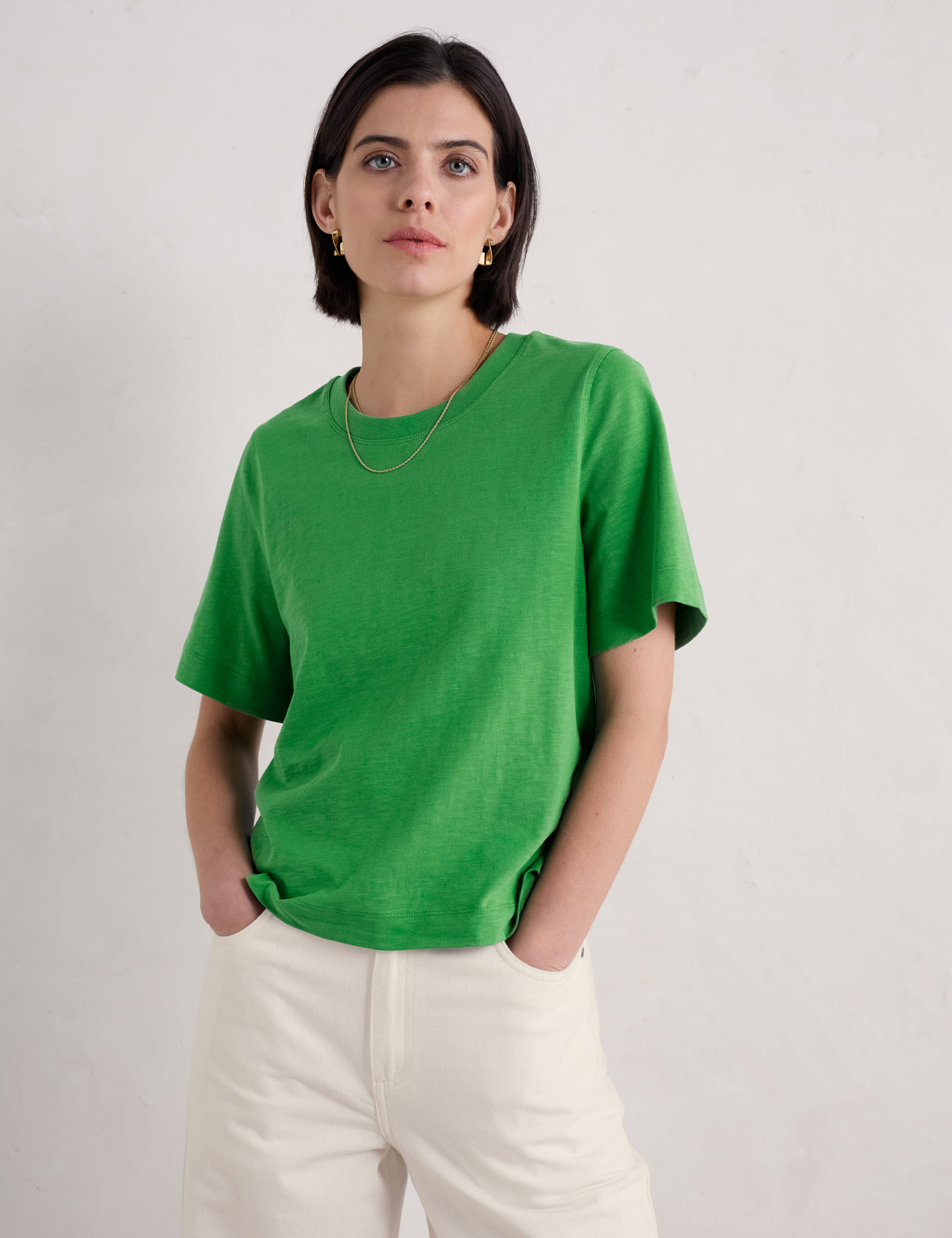 Seasalt Cornwall Women's Cotton T-Shirt - 20 - Green, Green