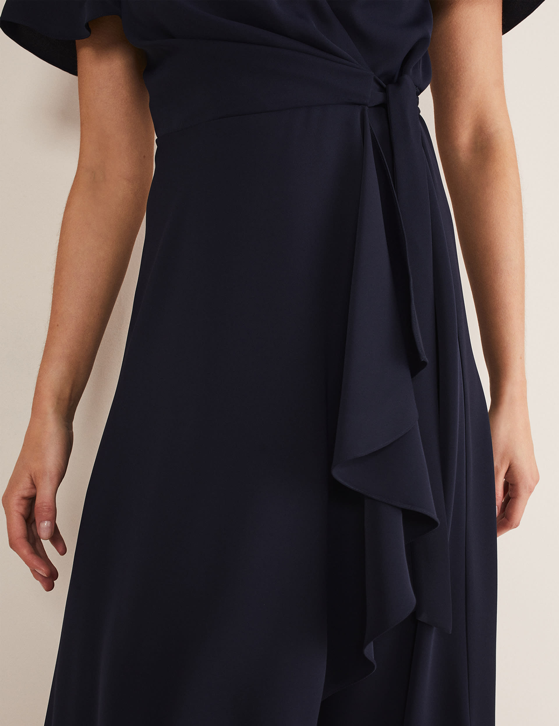 Phase Eight Women's V-Neck Midi Wrap Dress - 16 - Navy, Navy