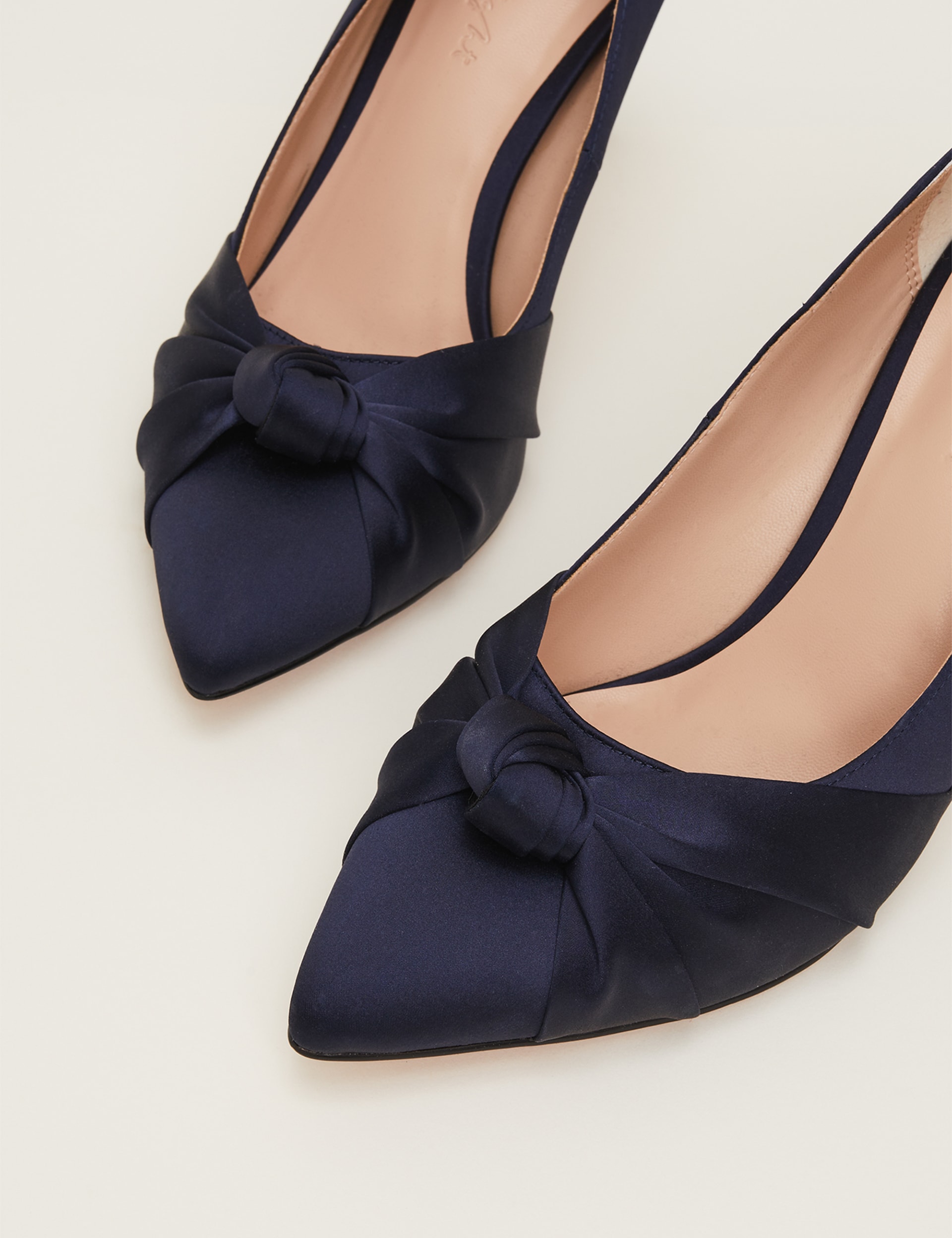 Phase Eight Women's Satin Stiletto Heel Pointed Court Shoes - 3 - Navy, Navy