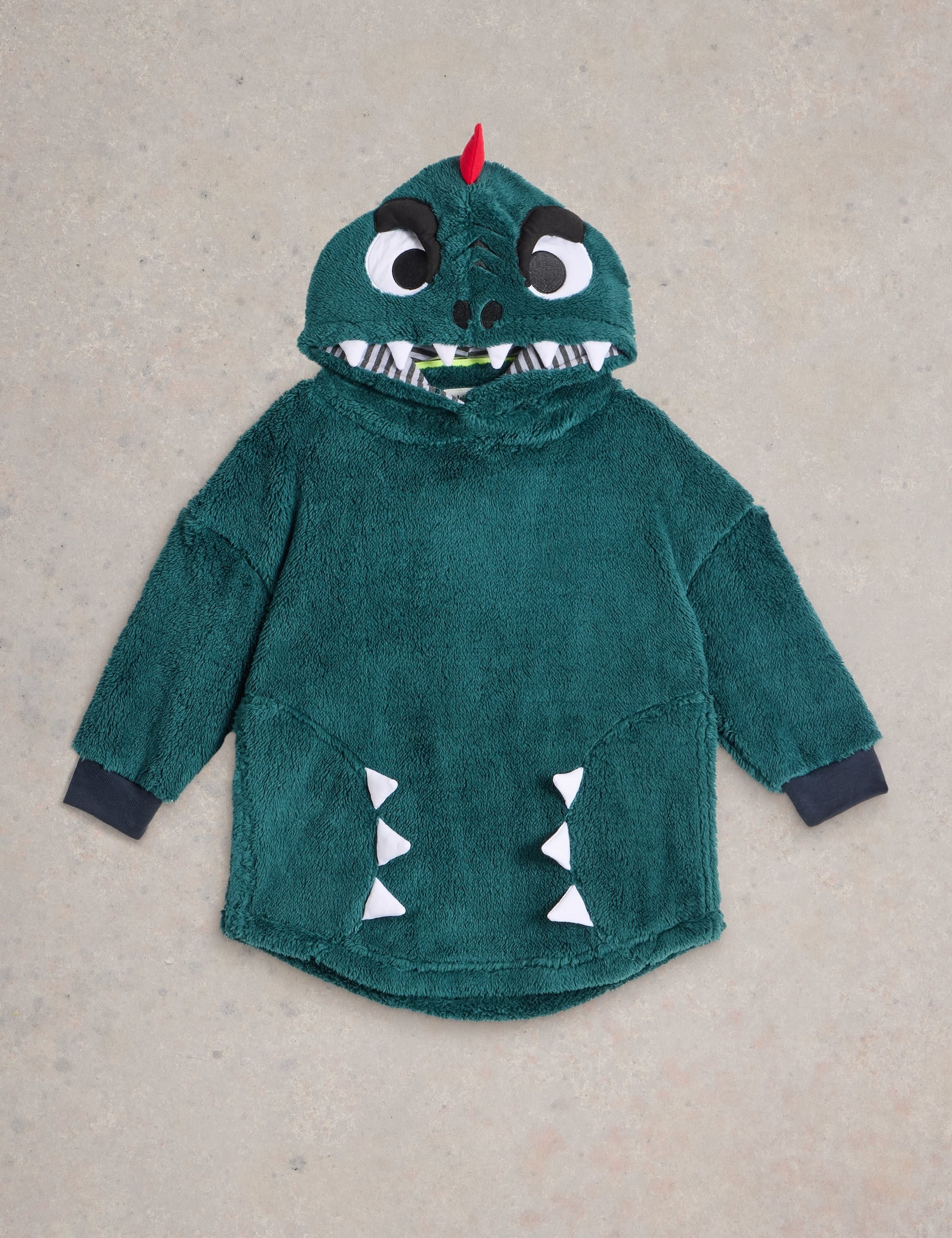 White Stuff Boys Monster Hoodie (3-10 Yrs) - 9-10Y - Teal Mix, Teal Mix