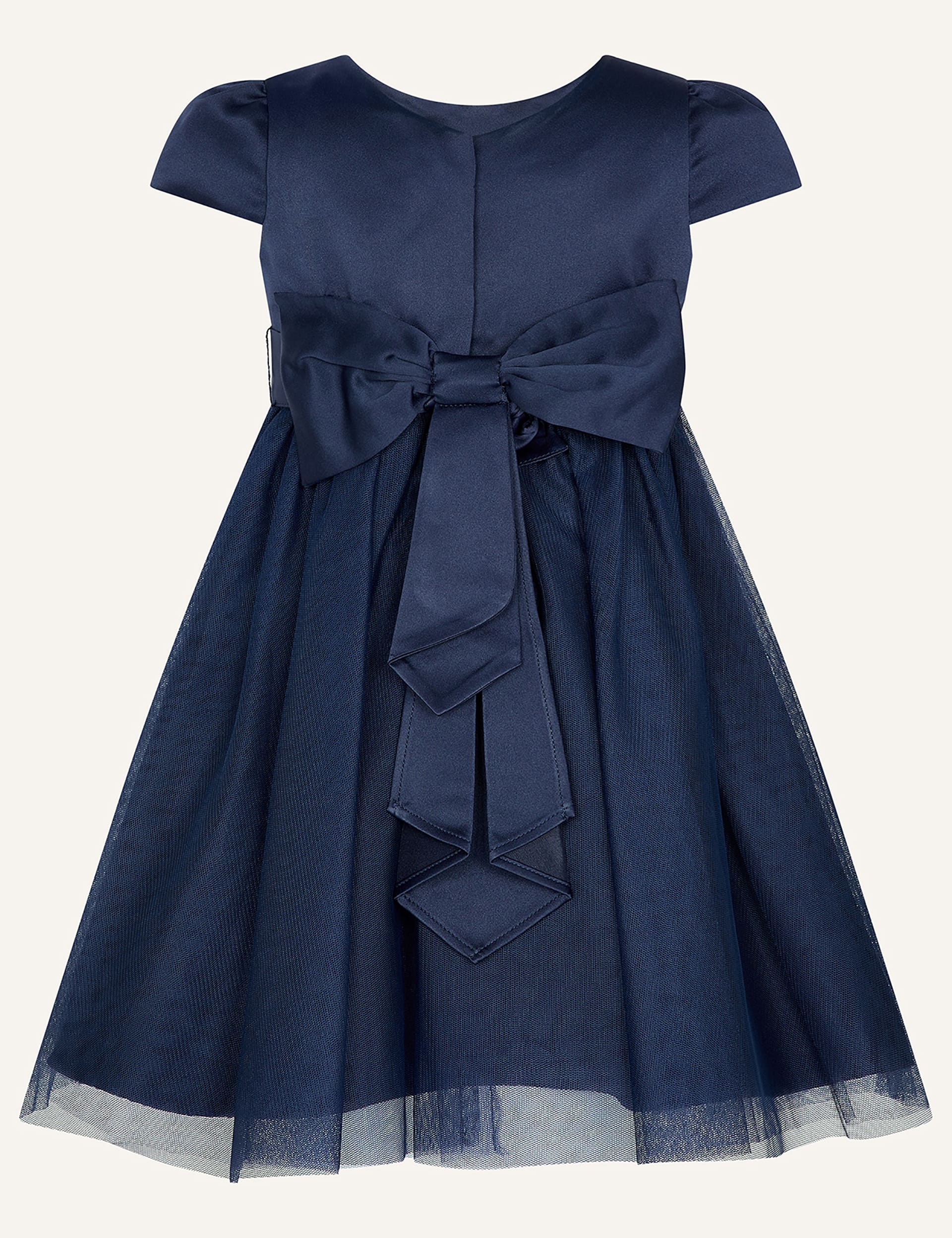 Monsoon Girls Tulle Occasion Dress (0-3 Yrs) - 6-12M - Navy, Navy