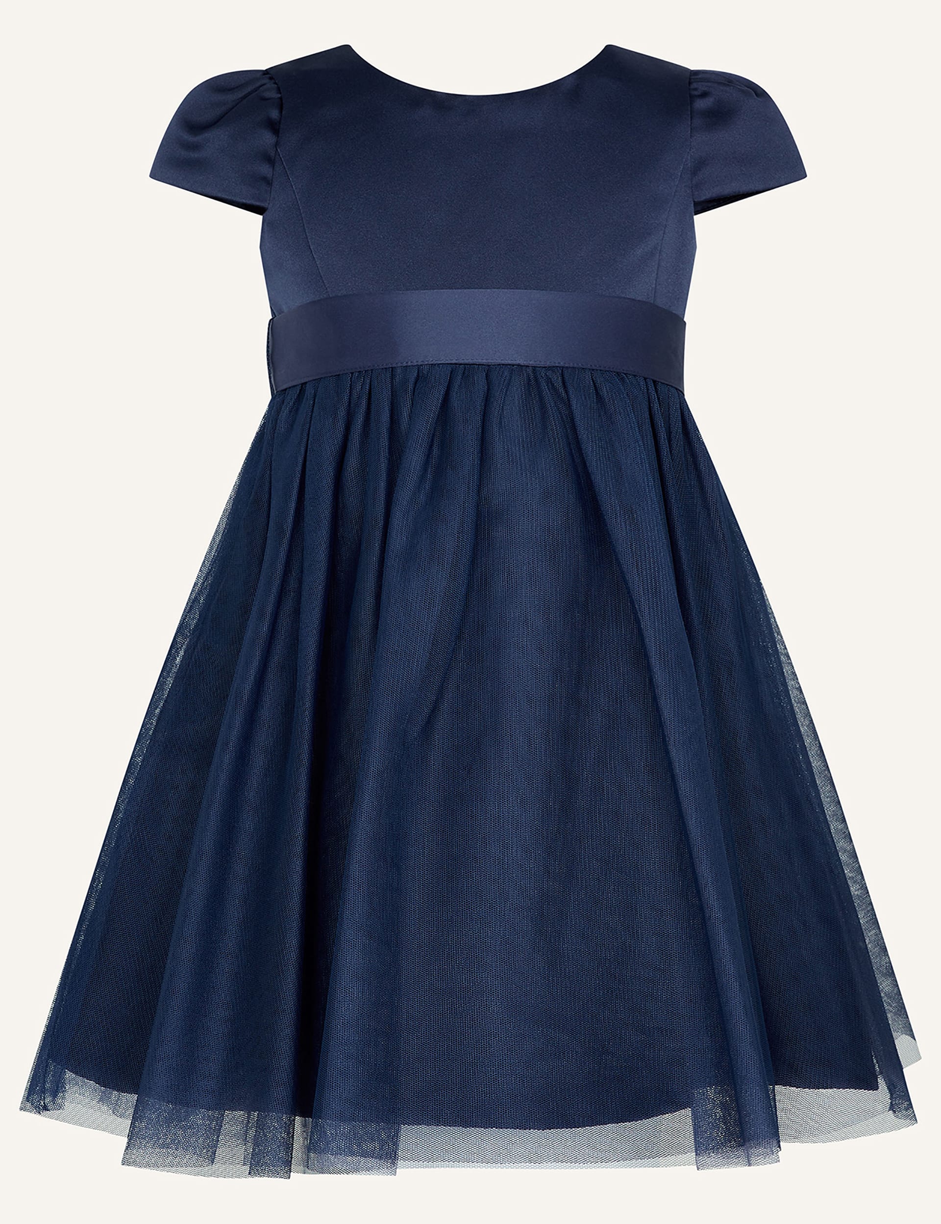 Monsoon Girls Tulle Occasion Dress (0-3 Yrs) - 6-12M - Navy, Navy