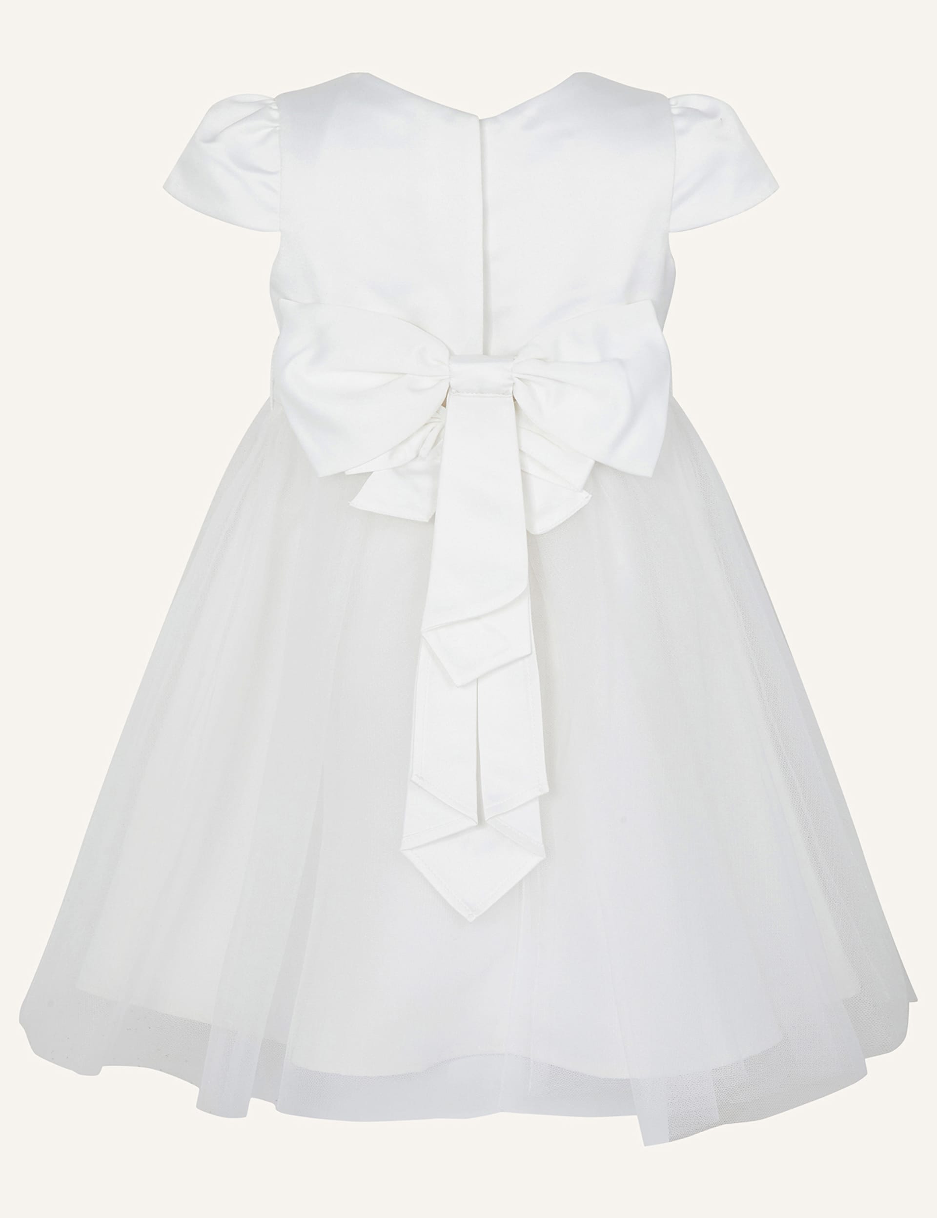 Monsoon Girls Tulle Occasion Dress (0-3 Yrs) - 3-6 M - Ivory, Ivory